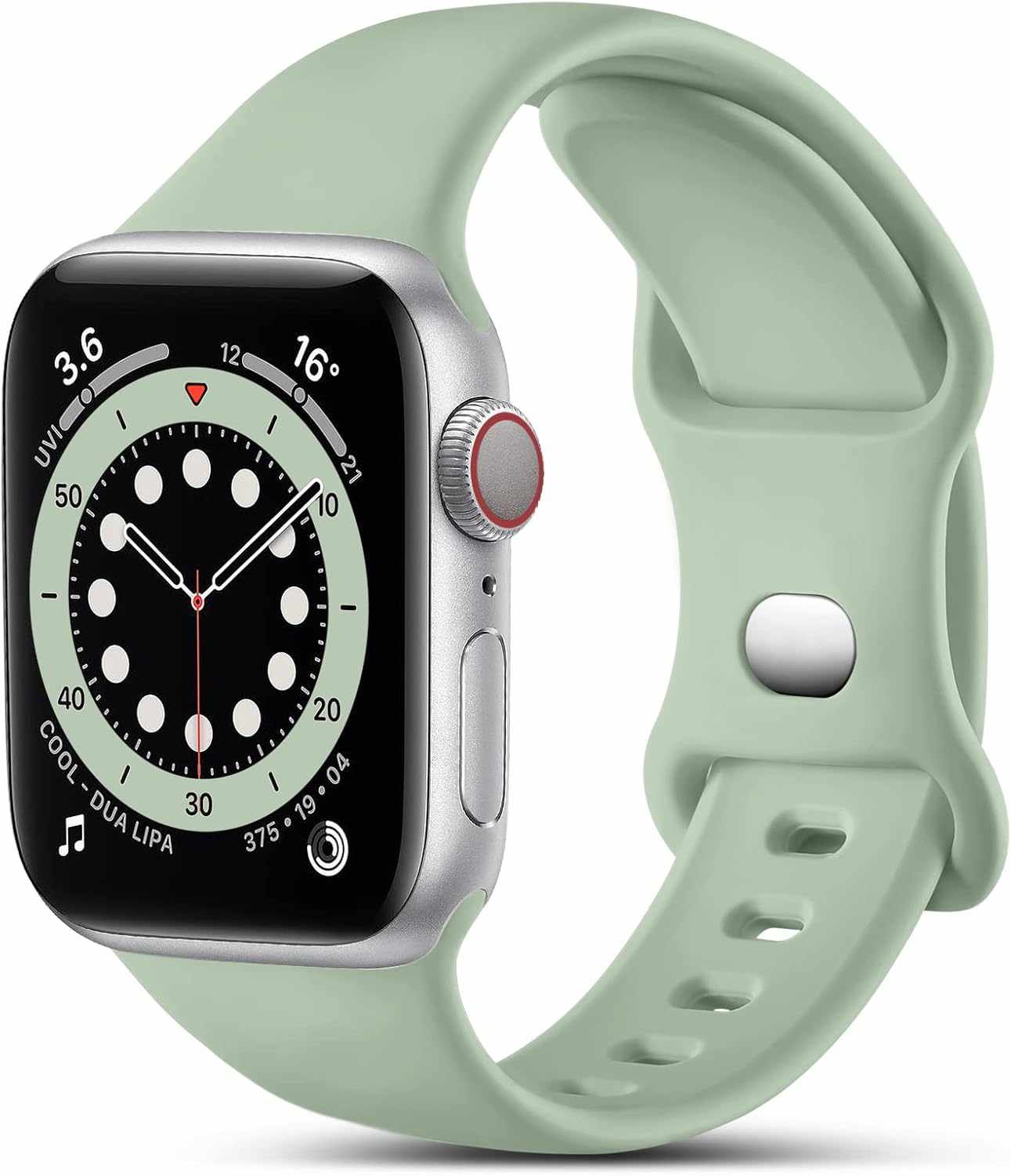 Correa silicona Compatible con Apple Watch Serie 10 Verde Talla S