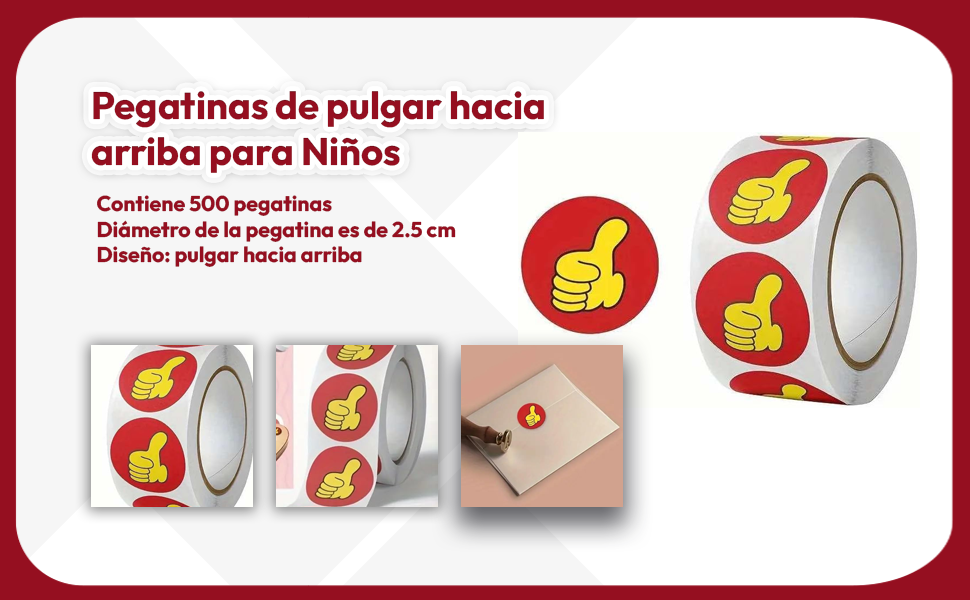 Banner - Rollo pegatinas de pulgar arriba 2.5 cm 500 unidades