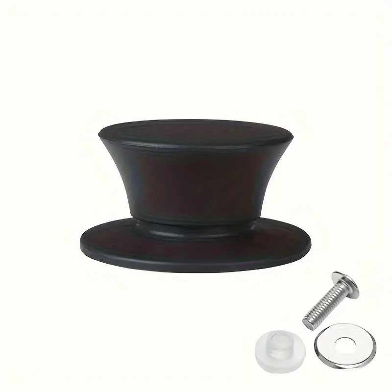 Pomo tapa olla 6 cm con tornillo Silicona negro