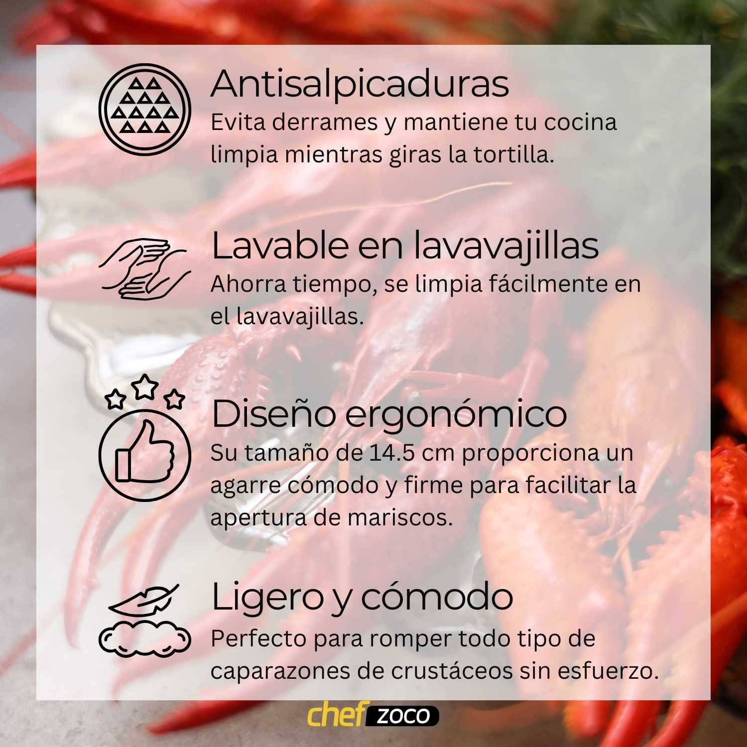 Tenazas para marisco acero inoxidable - imagen 6