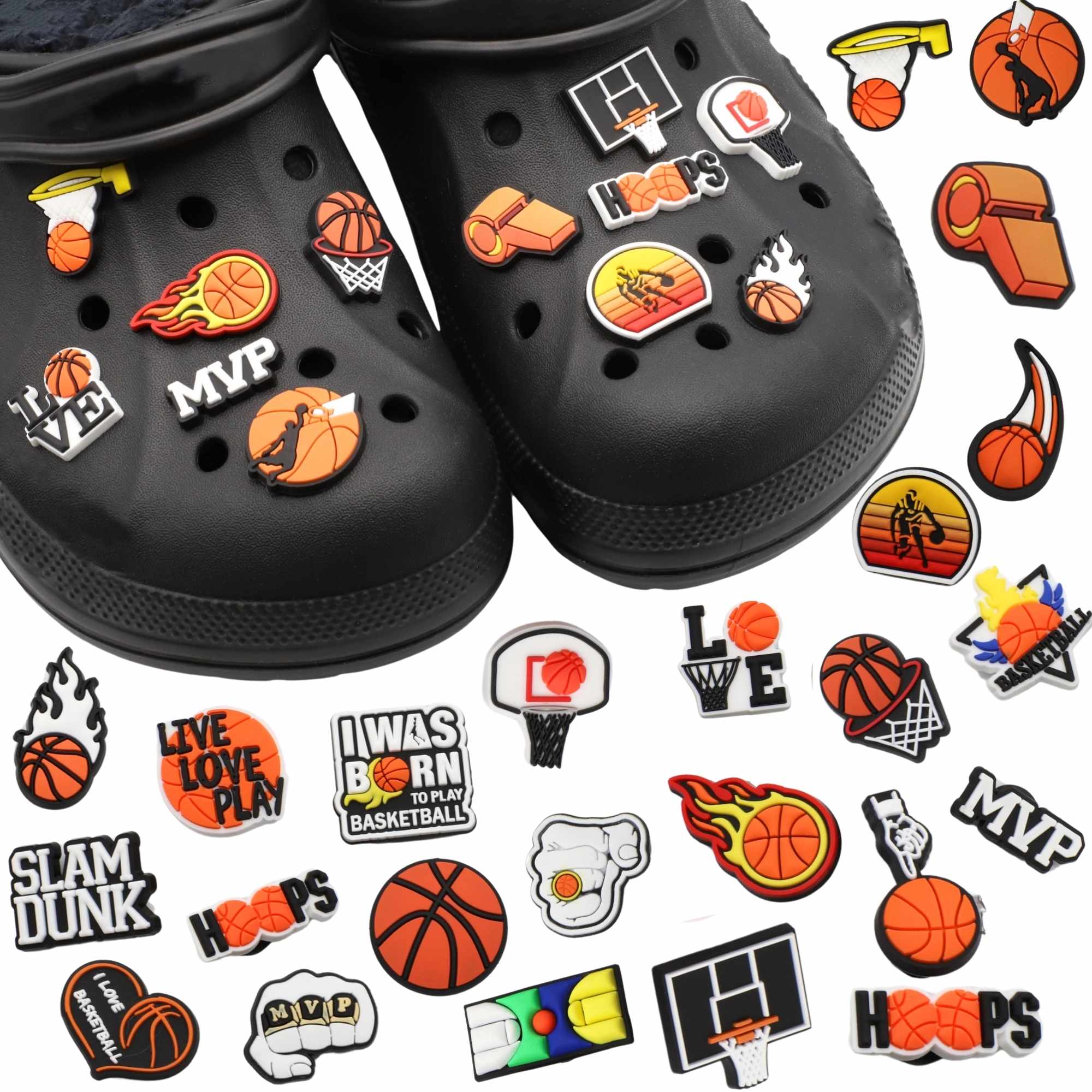 Pines Charms para crocs diseño Baloncesco 25 unidades