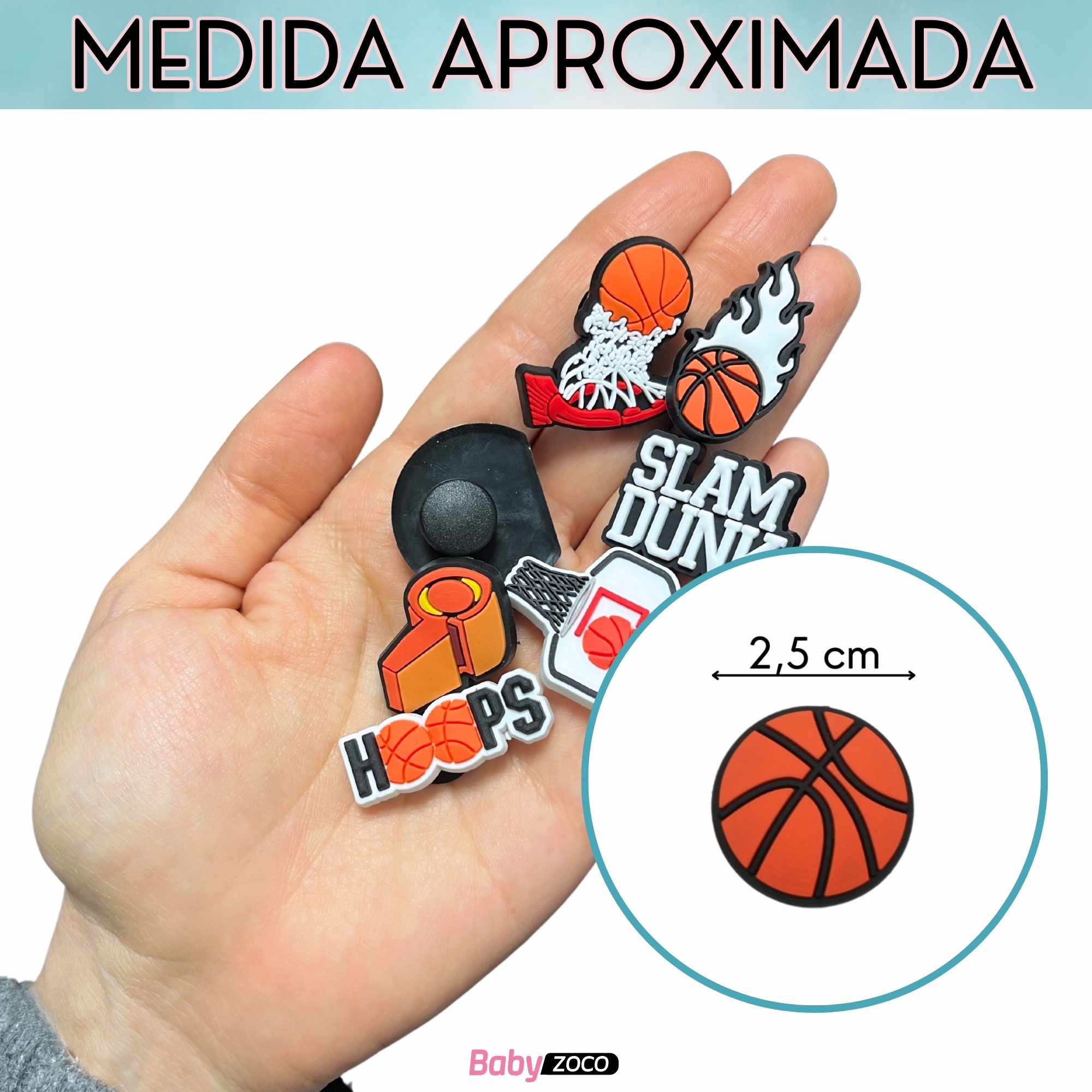 Pines Charms para crocs diseño Baloncesco 25 unidades - imagen 5