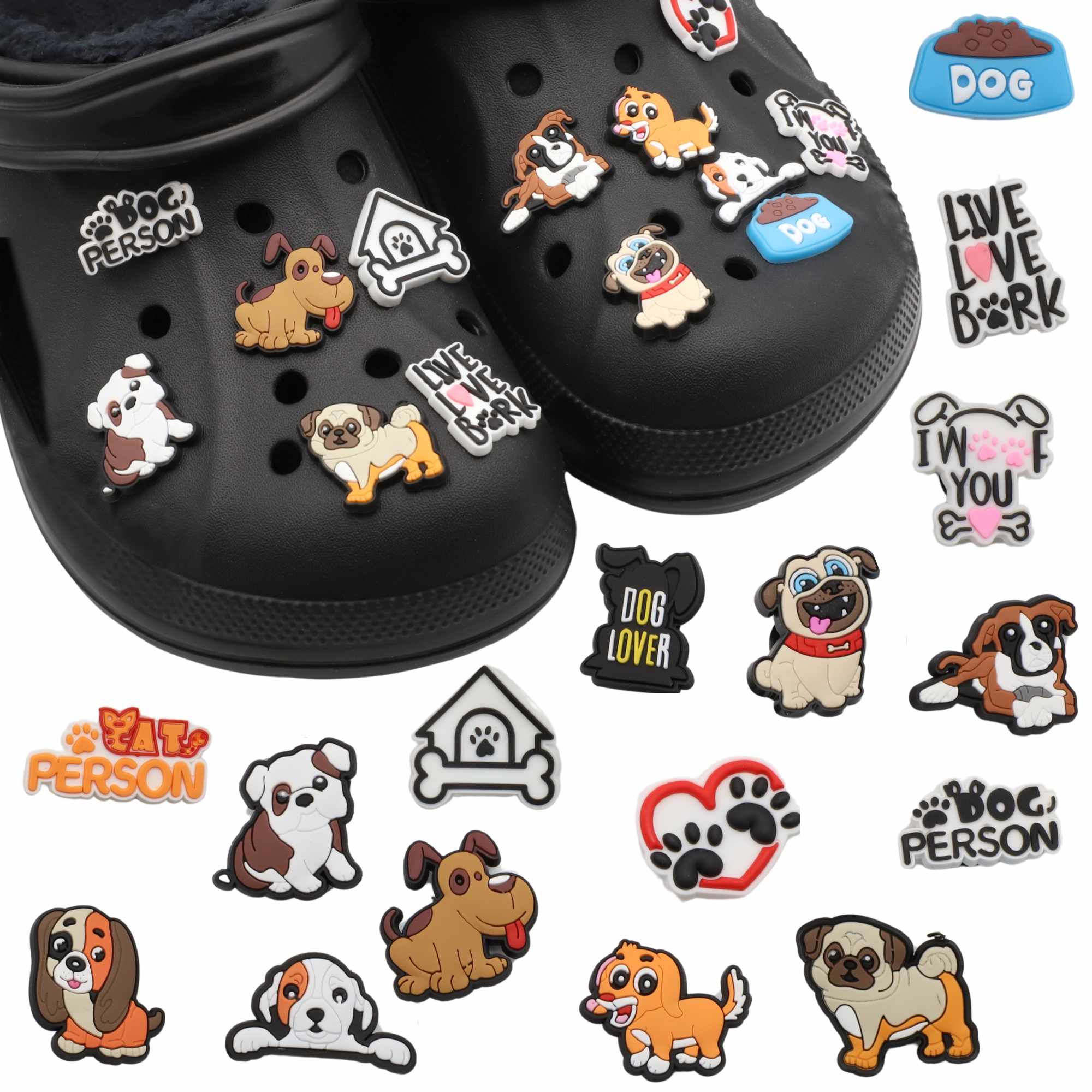 Pines Charms para crocs diseño perros 25 unidades 16 unidades