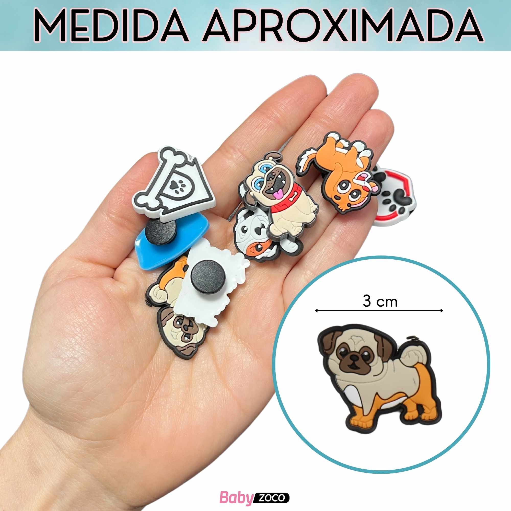 Pines Charms para crocs diseño perros 25 unidades 16 unidades - imagen 4