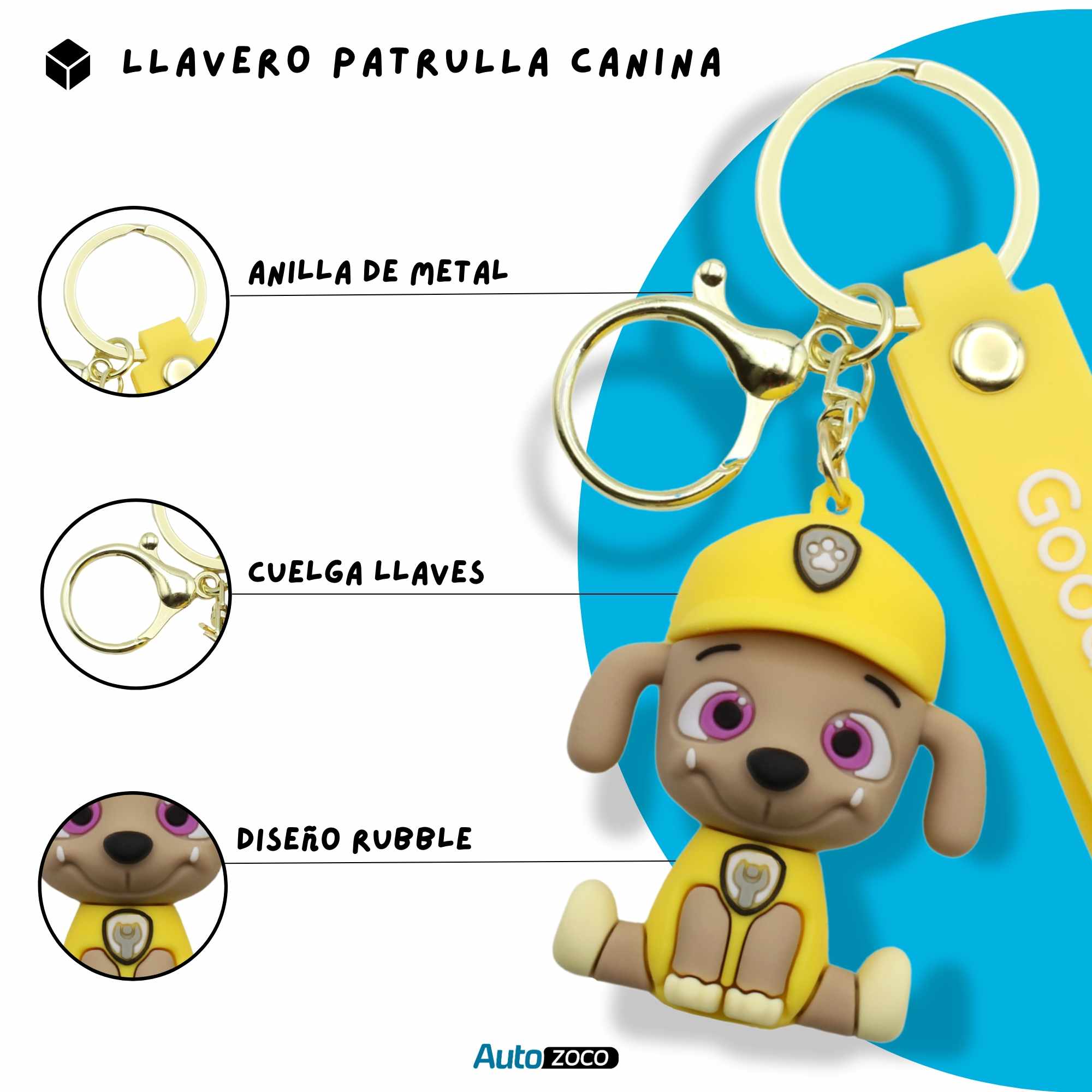 Llavero Rubble patrulla canina silicona - imagen 2