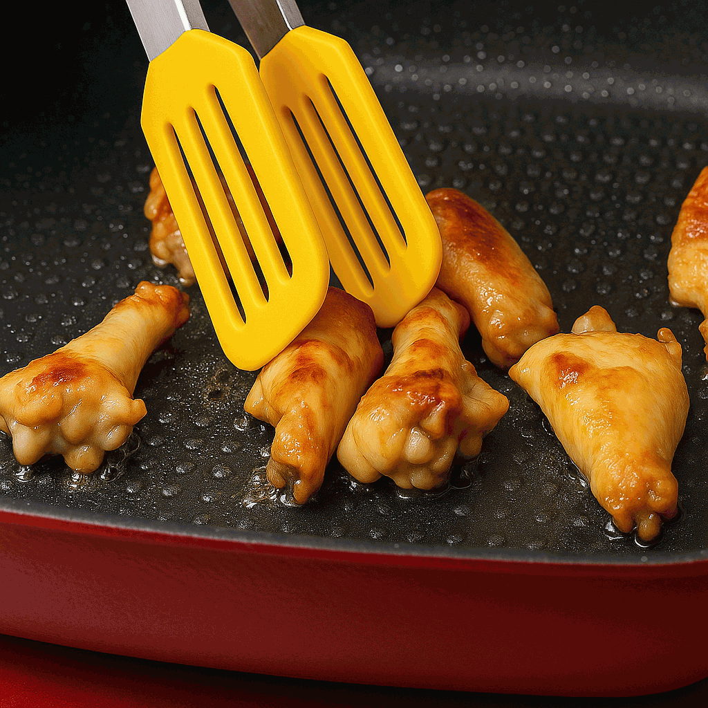 Pinza de cocina en acero inoxidable y silicona Amarillo 25 cm - imagen 4