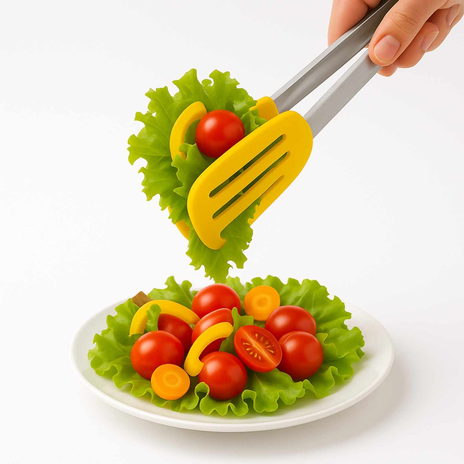 Pinza de cocina en acero inoxidable y silicona Amarillo 25 cm - imagen 1