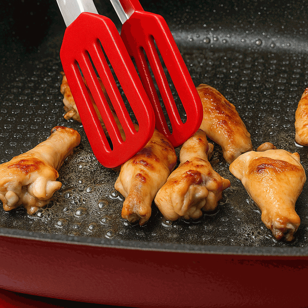Pinza de cocina en acero inoxidable y silicona Rojo 25 cm - imagen 3