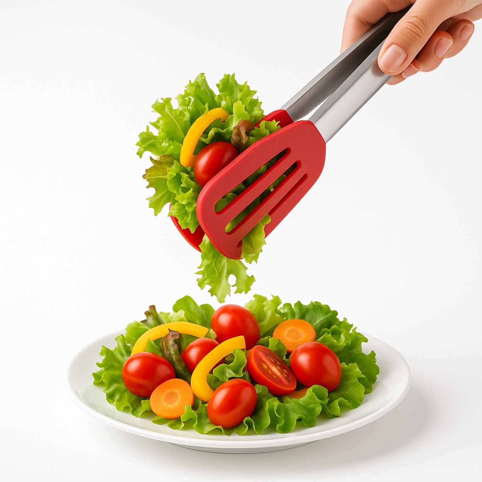 Pinza de cocina en acero inoxidable y silicona Rojo 25 cm - imagen 1