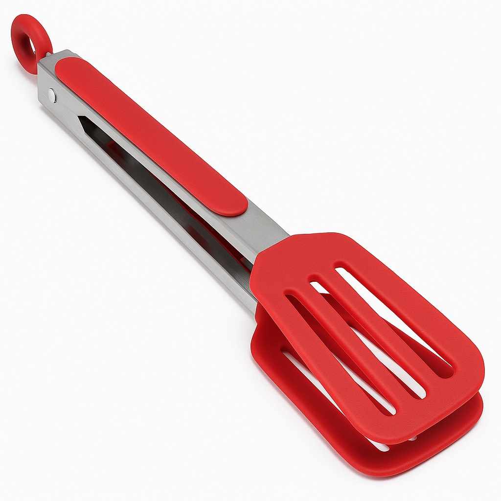 Pinza de cocina en acero inoxidable y silicona Rojo 25 cm - imagen 4