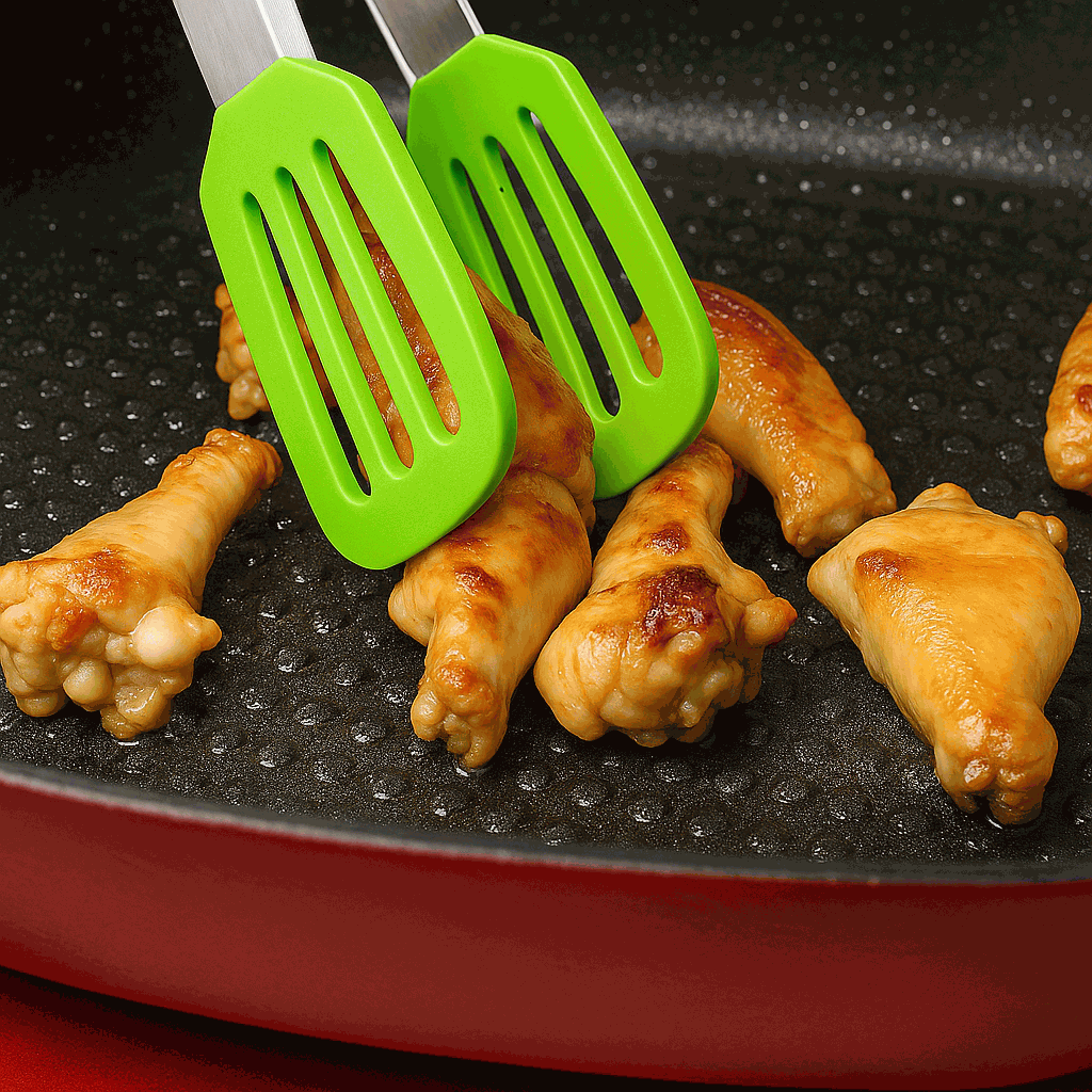 Pinza de cocina en acero inoxidable y silicona Verde 25 cm - imagen 2