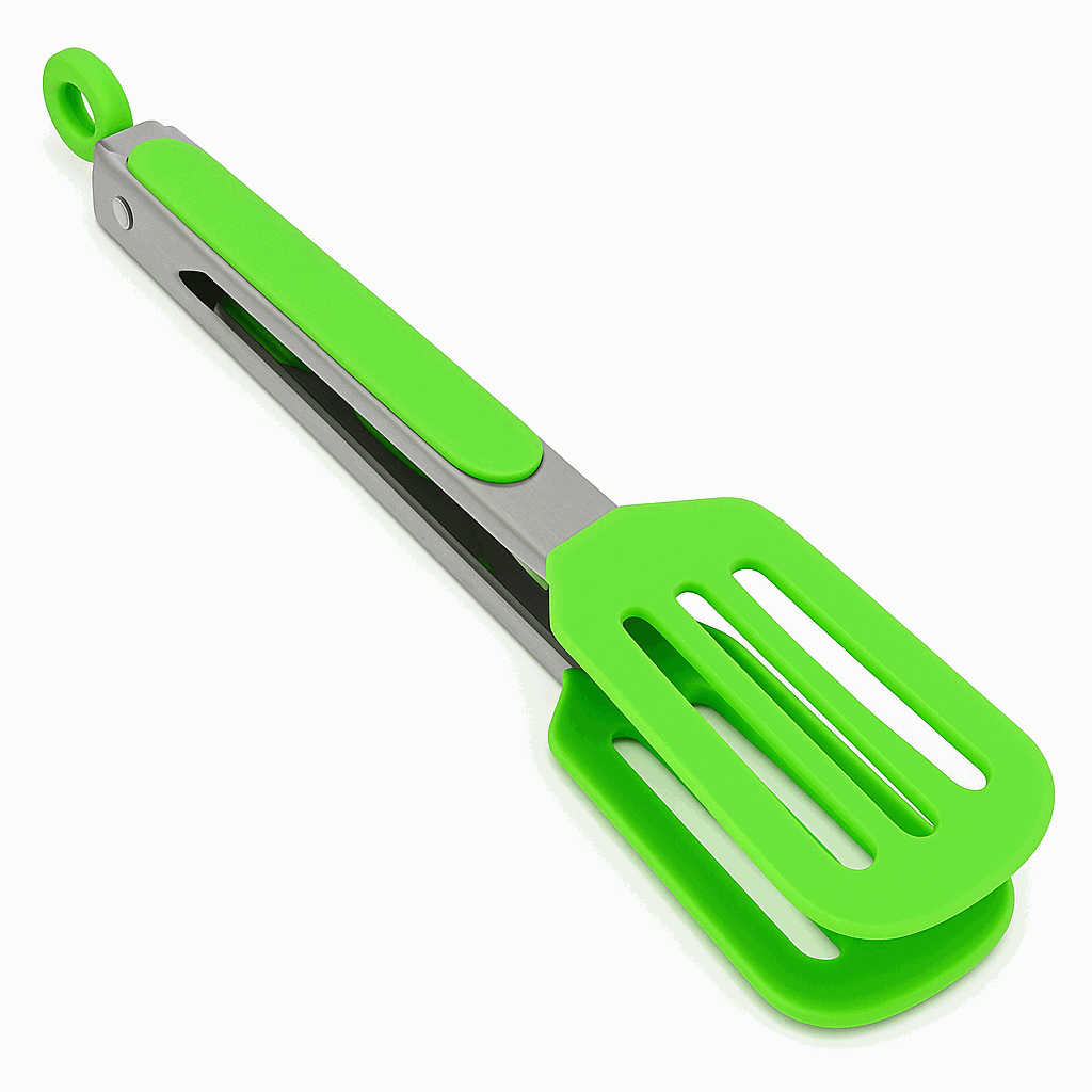 Pinza de cocina en acero inoxidable y silicona Verde 25 cm - imagen 4