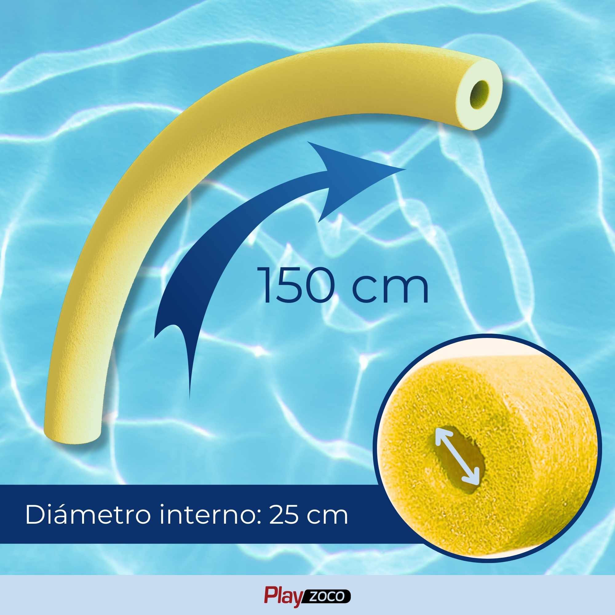 Churro Piscina Espuma Amarillo 150 cm - imagen 5
