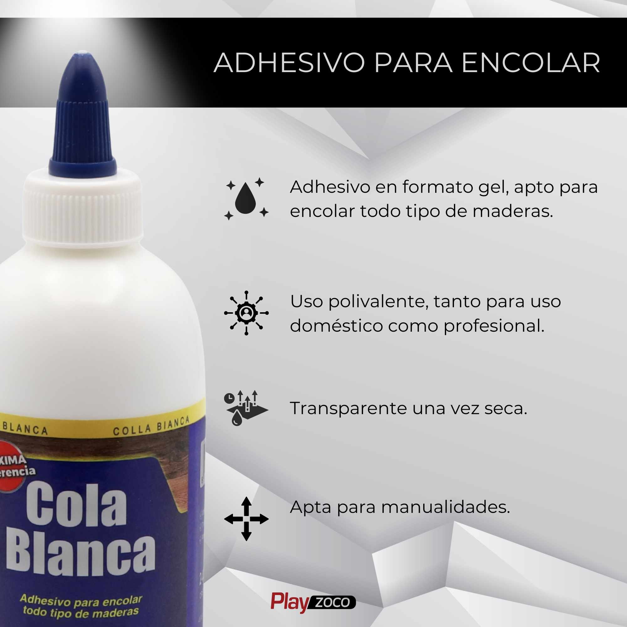 Cola blanca rápida multiusos para madera 240 ml - imagen 3