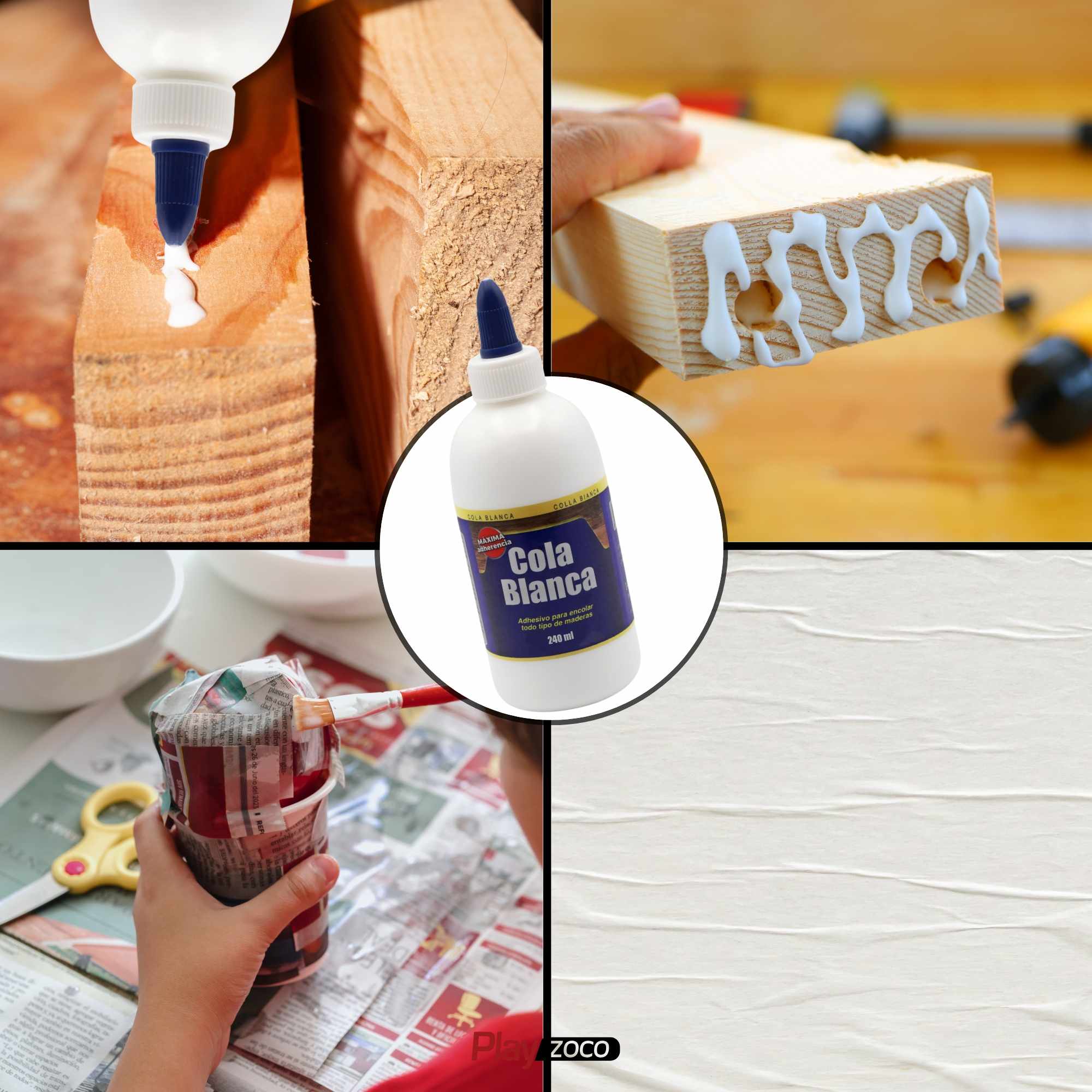 Cola blanca rápida multiusos para madera 240 ml - imagen 4