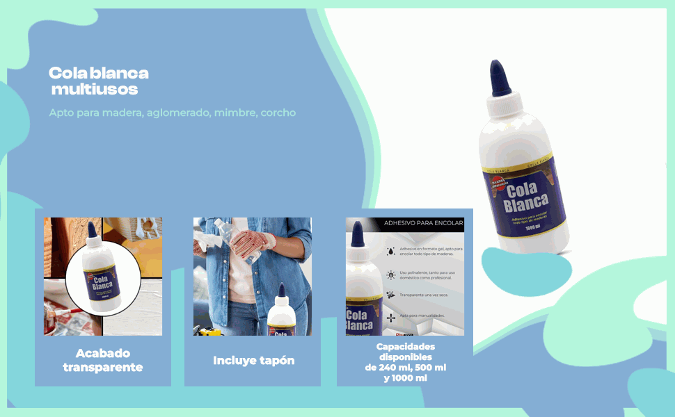 Banner - Cola blanca rápida multiusos para madera 240 ml