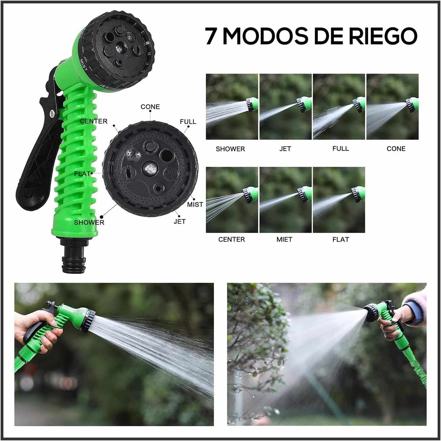 Manguera en espiral Extensible hasta 7.5  metros incluye pistola - imagen 3