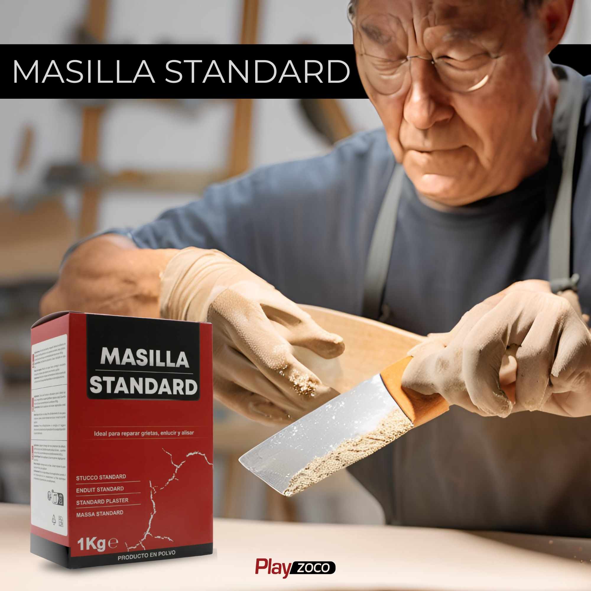 Masilla Standard de Pared en polvo color blanco 1 Kg - imagen 2