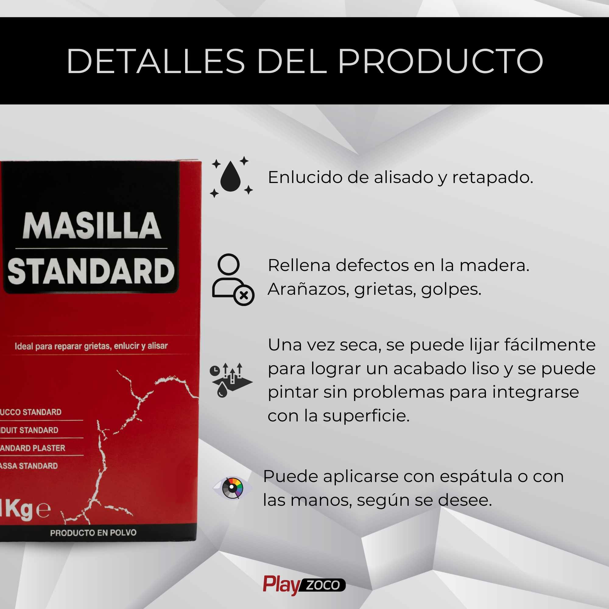 Masilla Standard de Pared en polvo color blanco 1 Kg - imagen 3