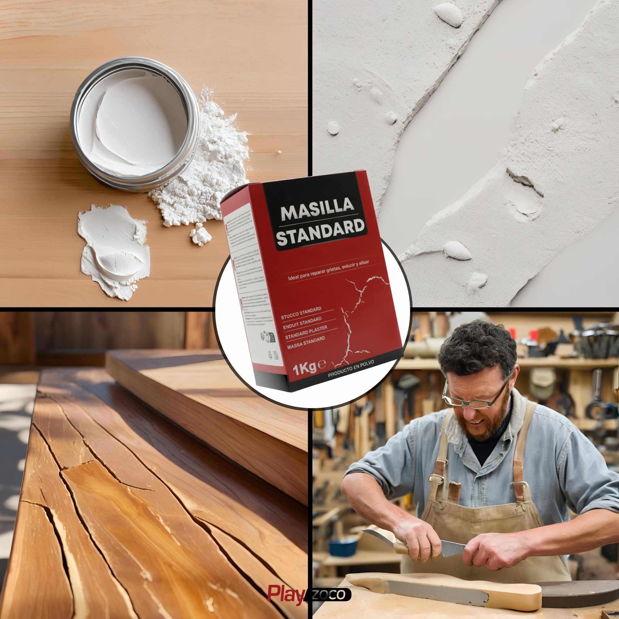 Masilla Standard de Pared en polvo color blanco 1 Kg - imagen 4