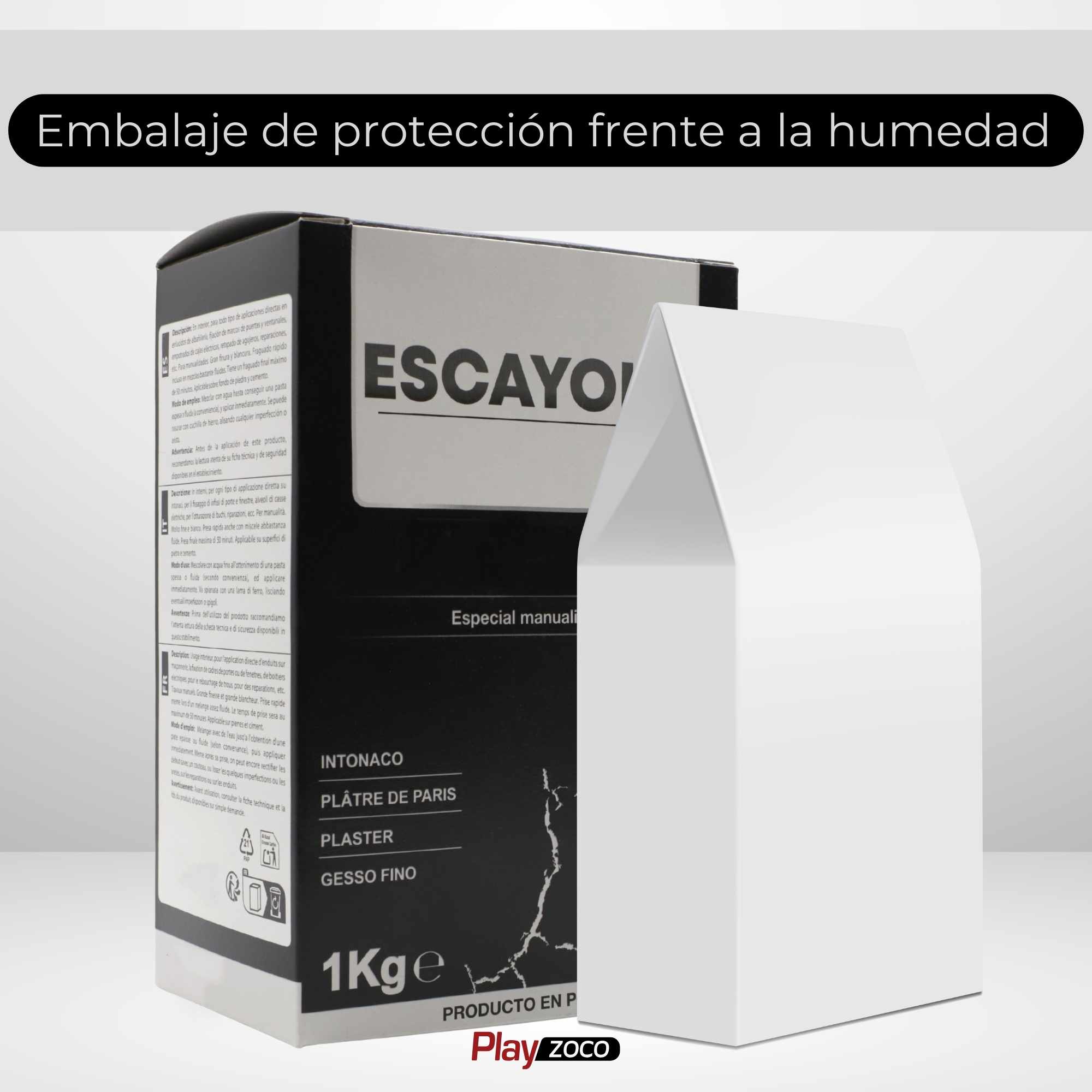 Escayola para manualidades en polvo color blanco 1 Kg - imagen 6