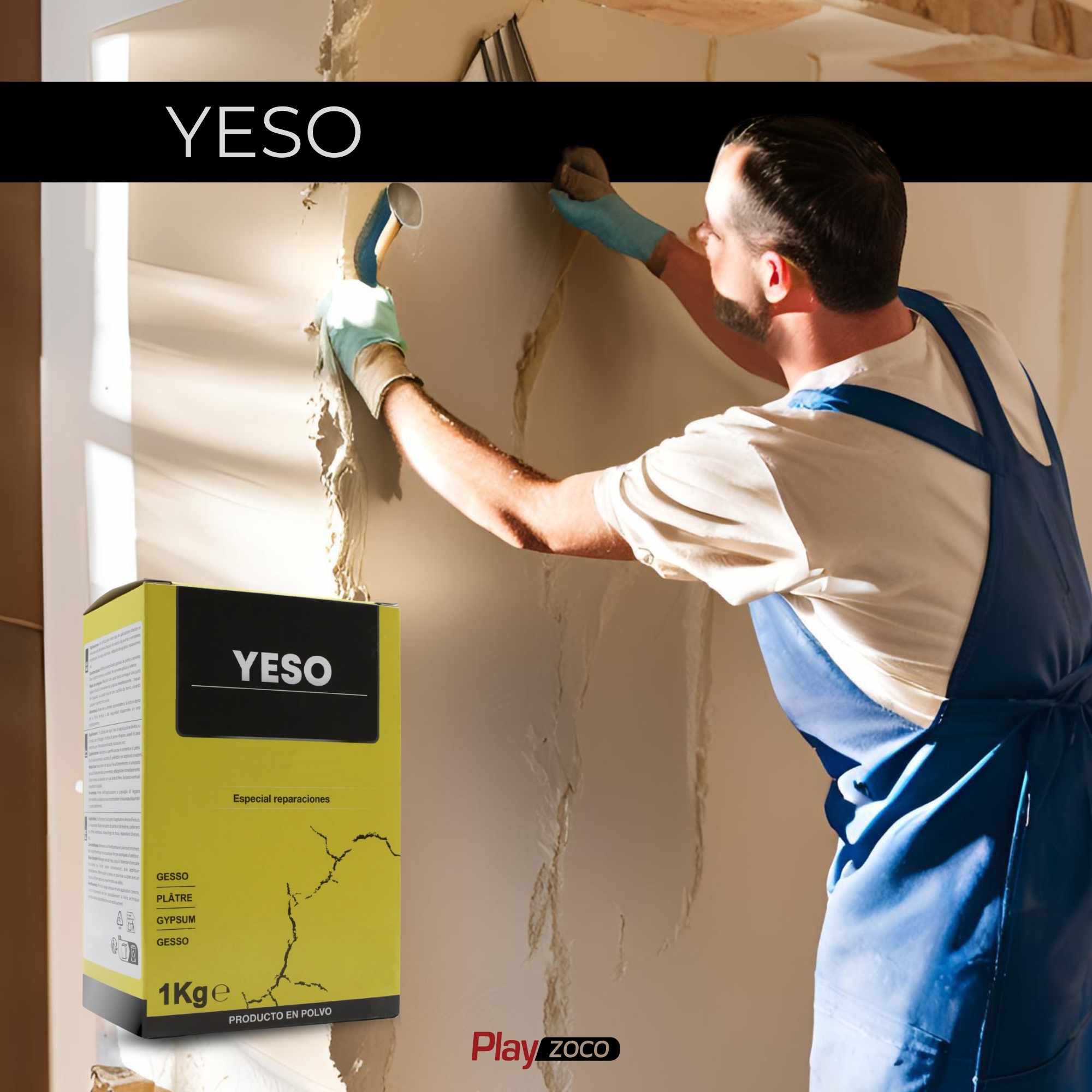 Yeso en polvo blanco especial para reparaciones 1 Kg - imagen 2