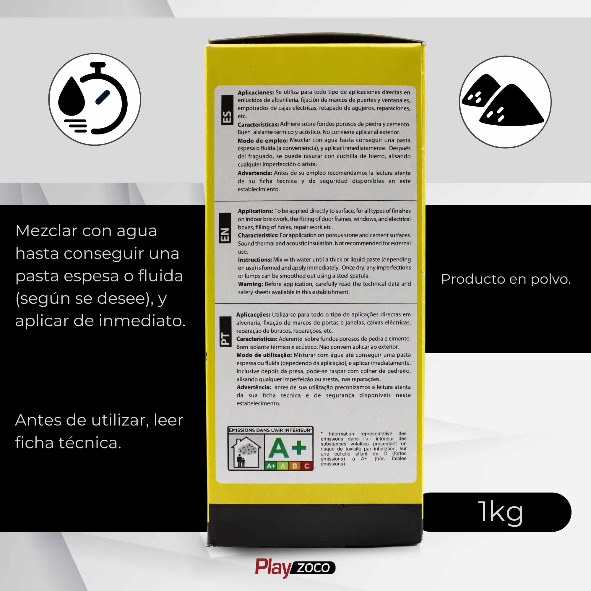 Yeso en polvo blanco especial para reparaciones 1 Kg - imagen 5