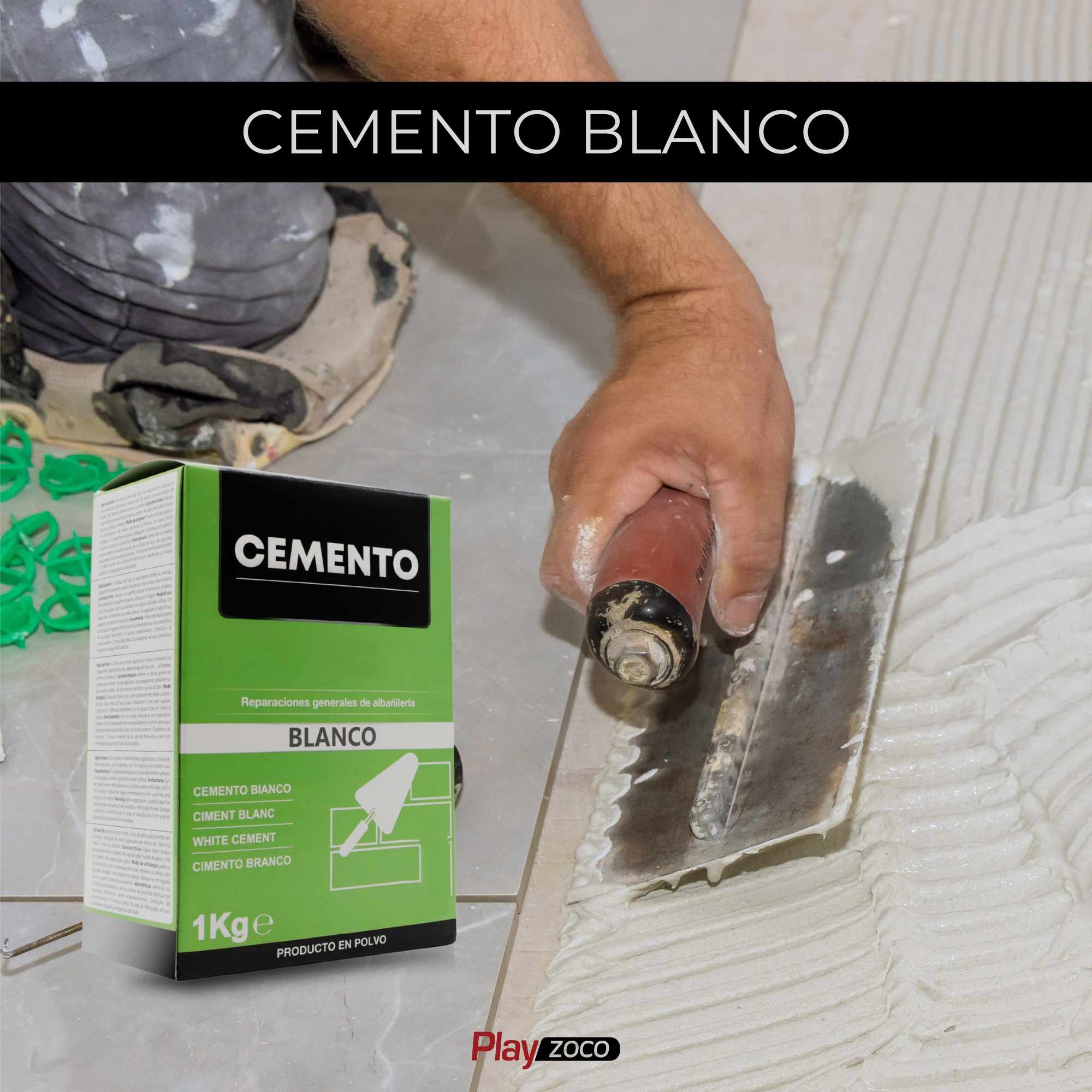 Cemento blanco para reparaciones generales de albañileria en polvo 1 Kg - imagen 2
