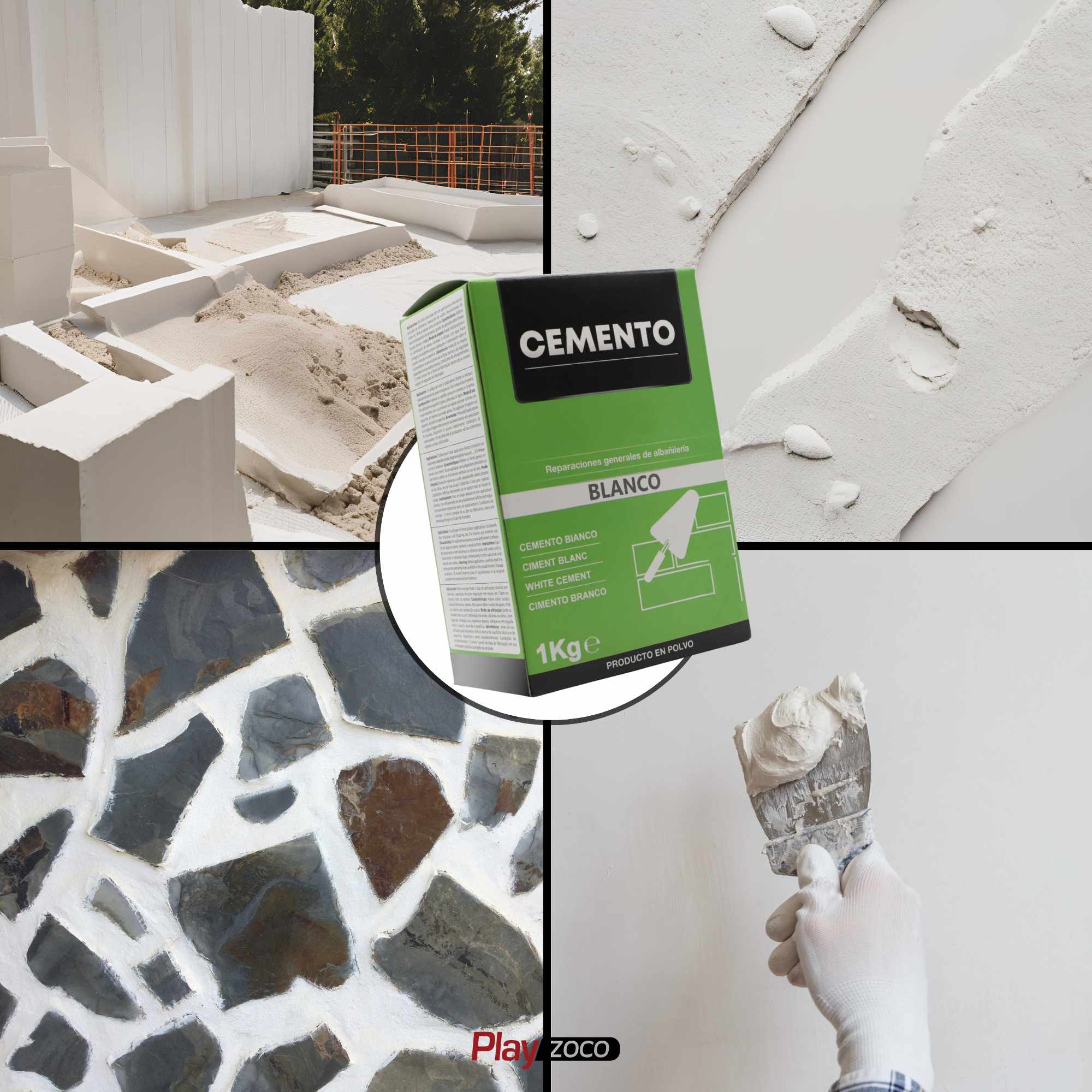 Cemento blanco para reparaciones generales de albañileria en polvo 1 Kg - imagen 4