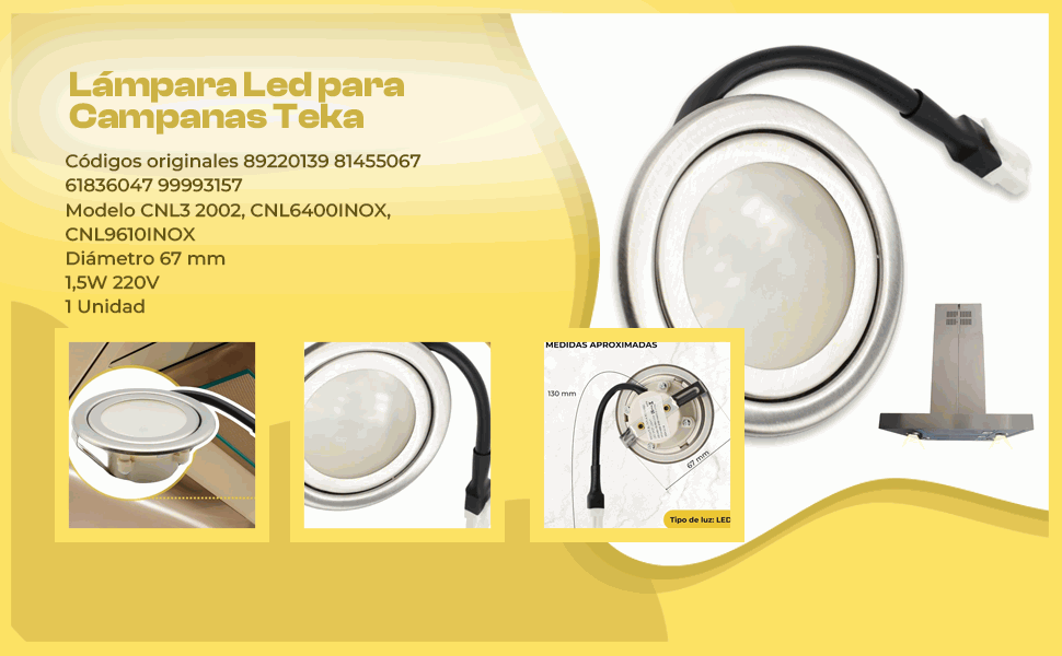 Banner - Lámpara Led para Campanas Teka 1.5 W 230 V codigo 81455067