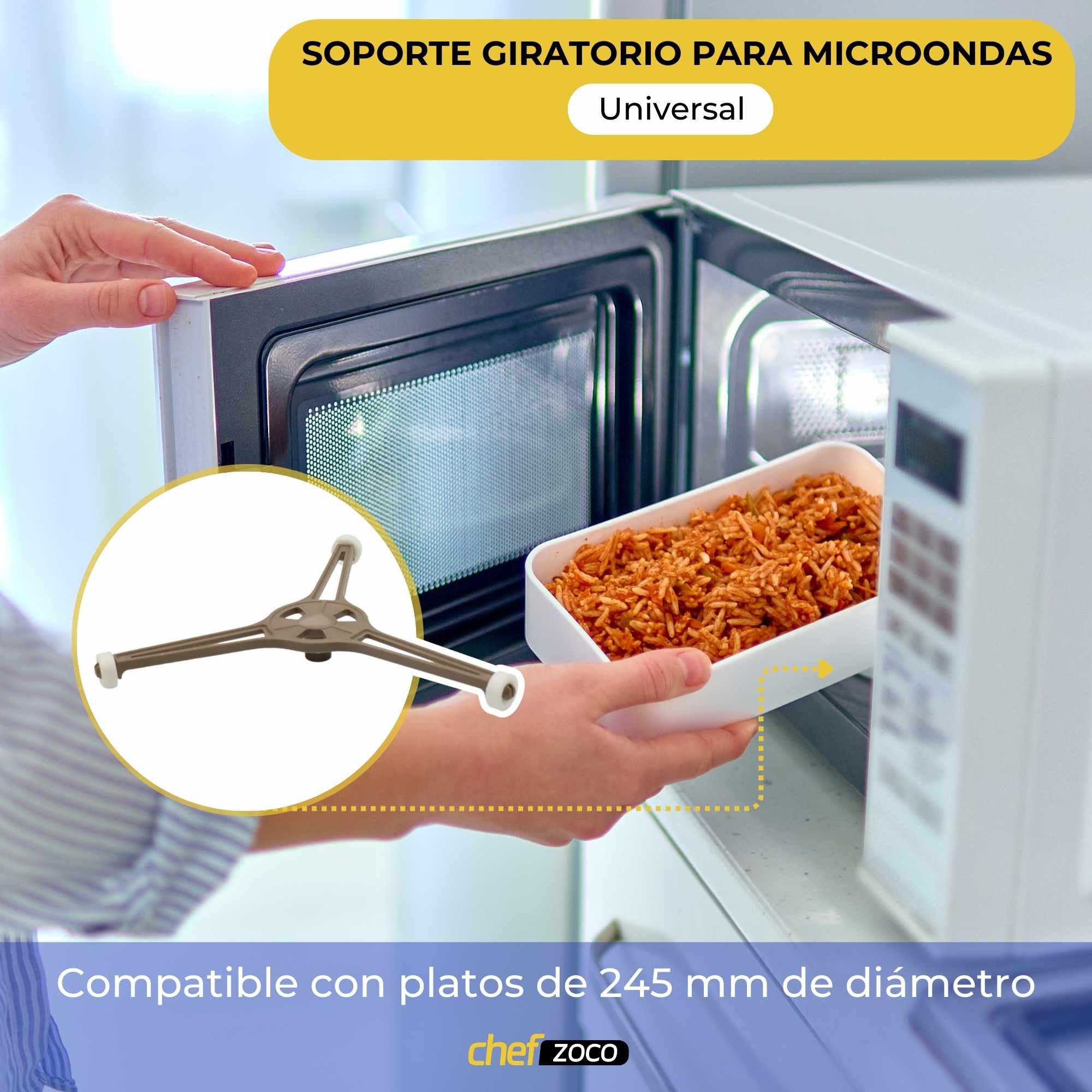 Soporte Plato Microondas 3 ruedas - imagen 2