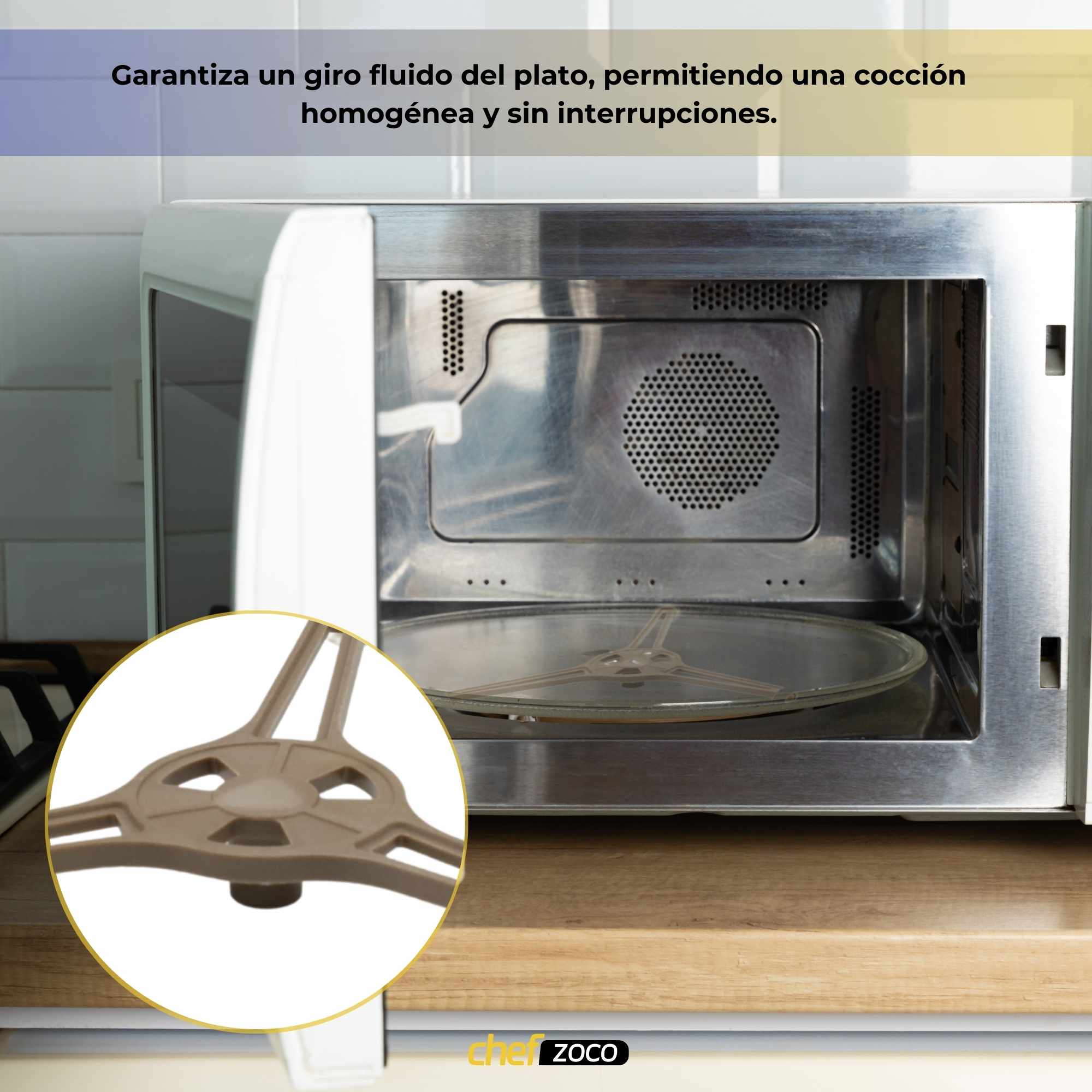 Soporte Plato Microondas 3 ruedas - imagen 5