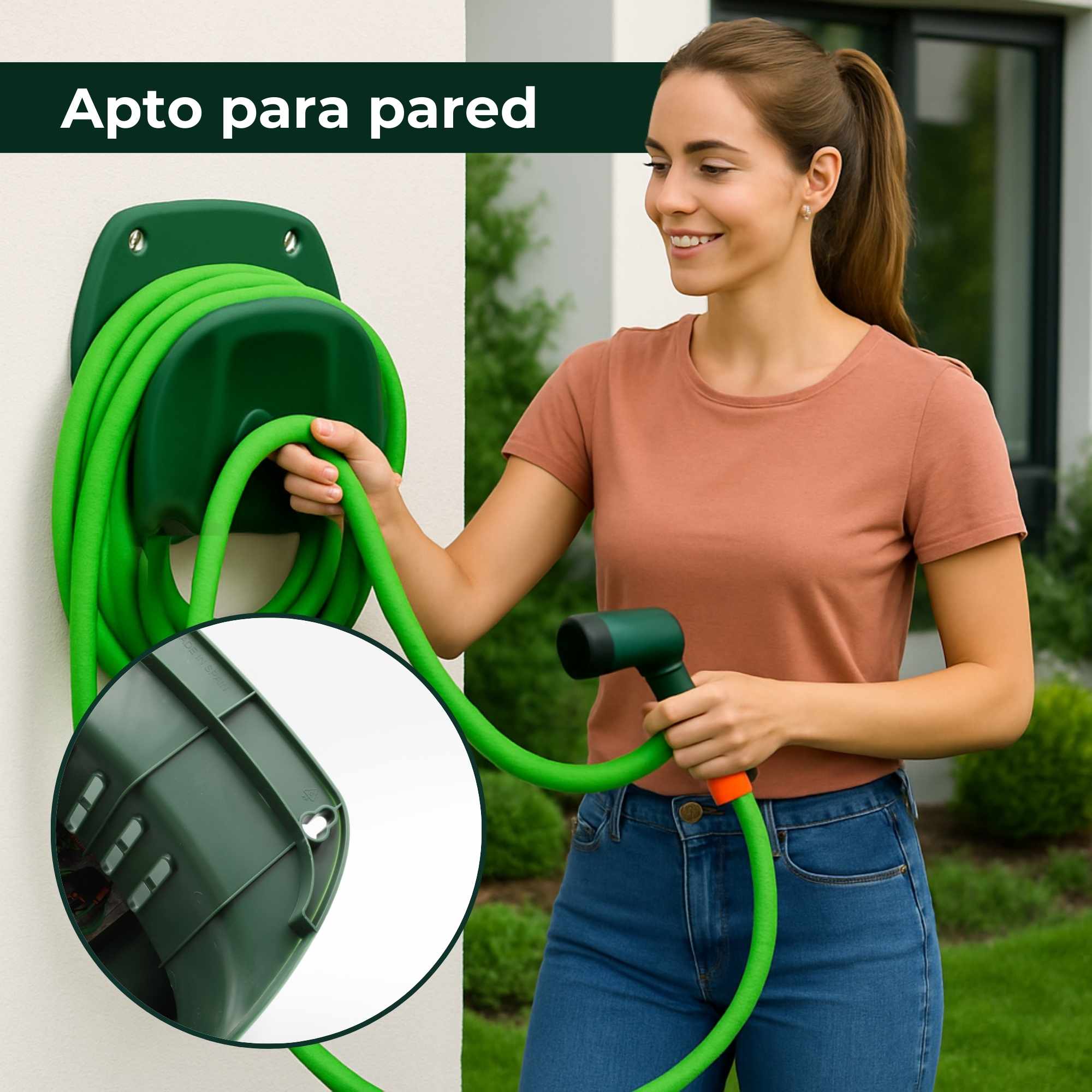 Soporte para manguera jardin de plastico Verde - imagen 4