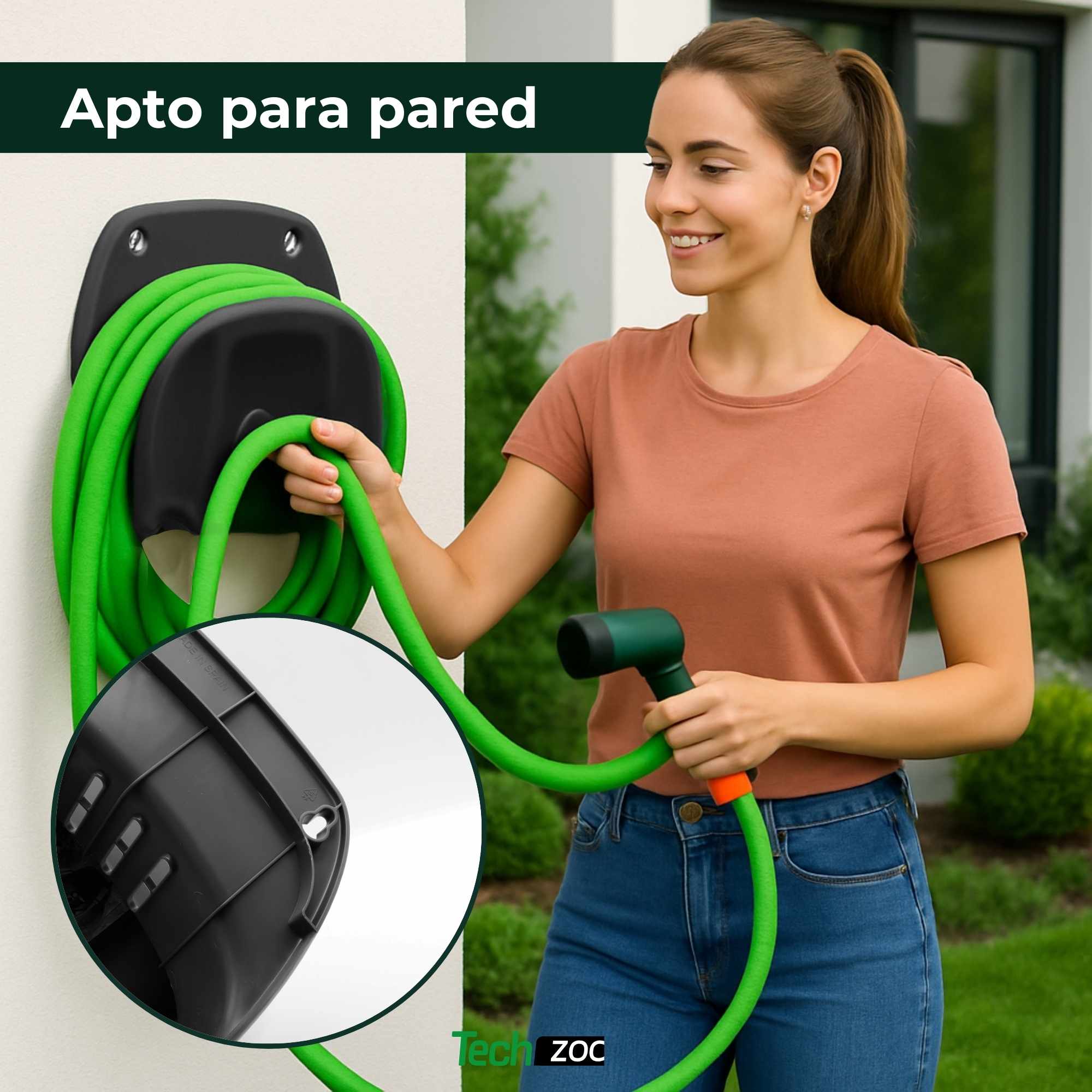 Soporte para manguera jardin de plastico Negro - imagen 4