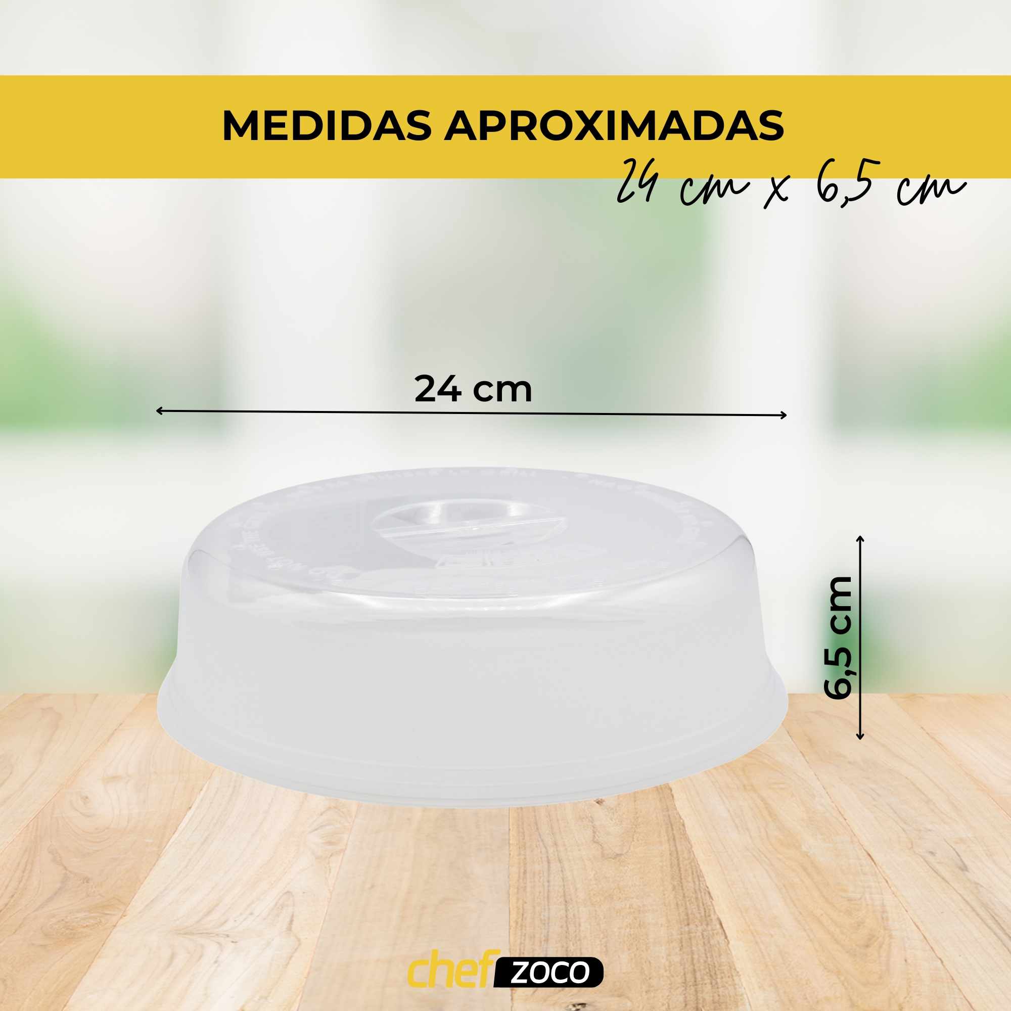 Tapa Microondas pequeña con salida de vapor 24 cm Transparente - imagen 4