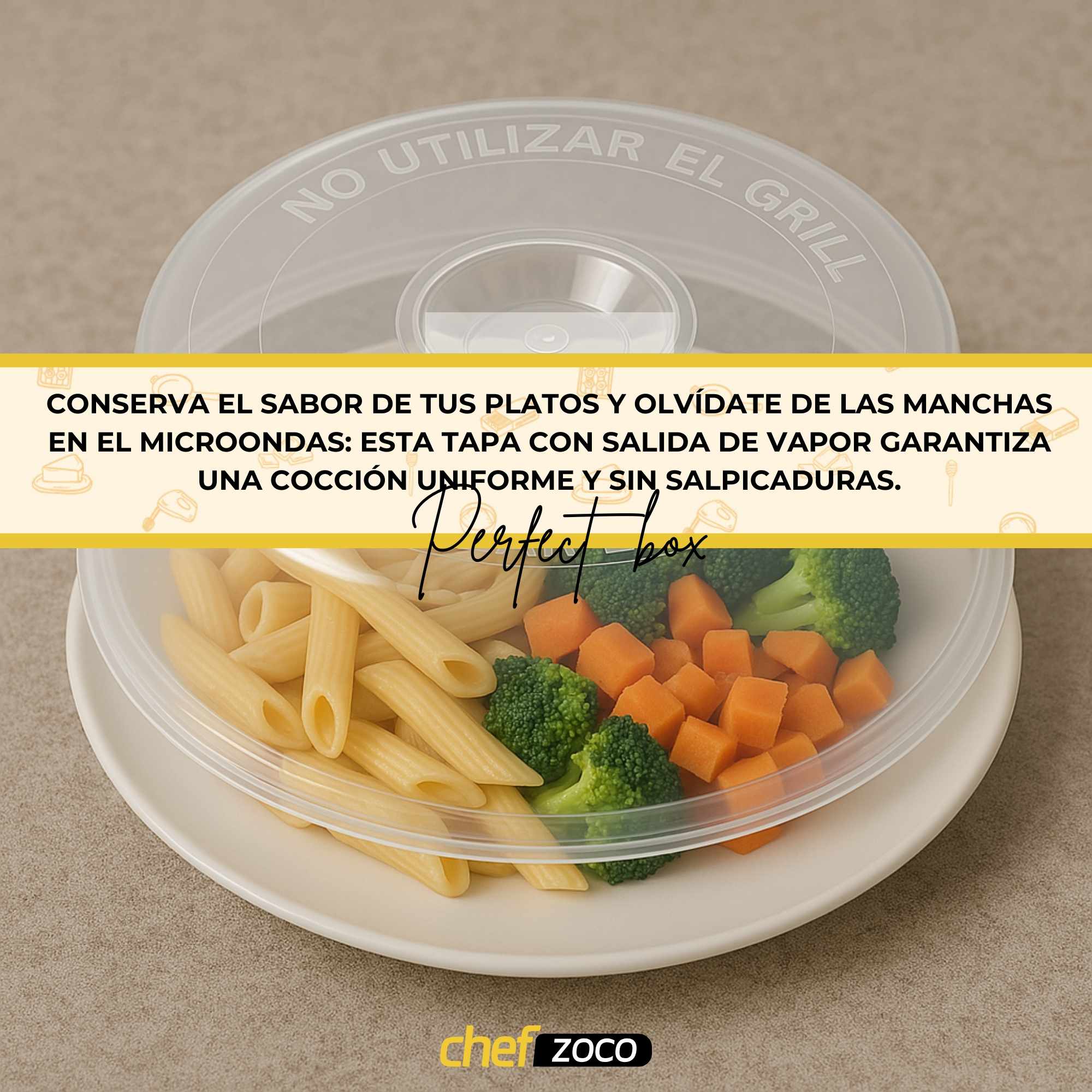 Tapa Microondas pequeña con salida de vapor 24 cm Transparente - imagen 6