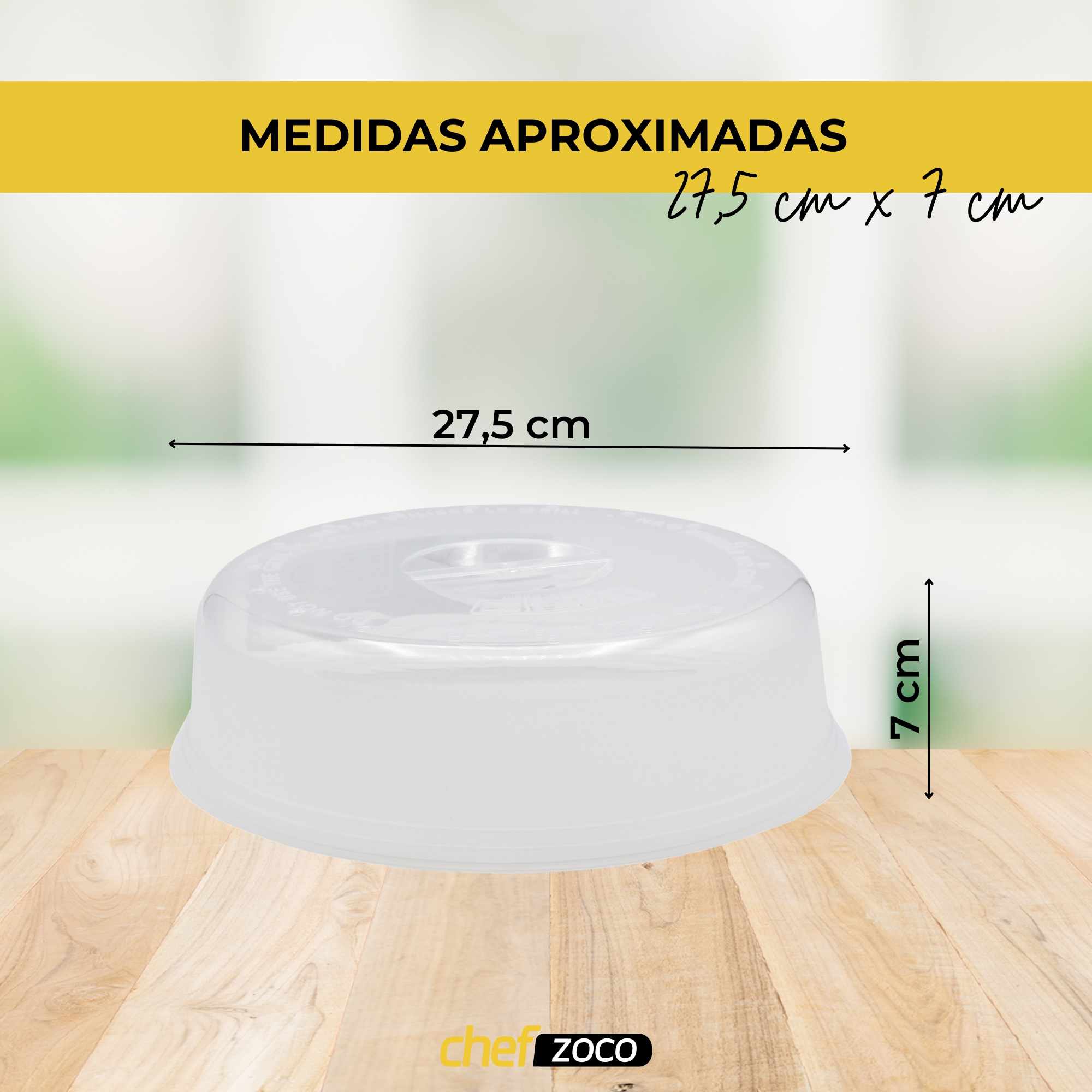 Tapa Microondas mediana con salida de vapor 27.5 cm Transparente - imagen 4
