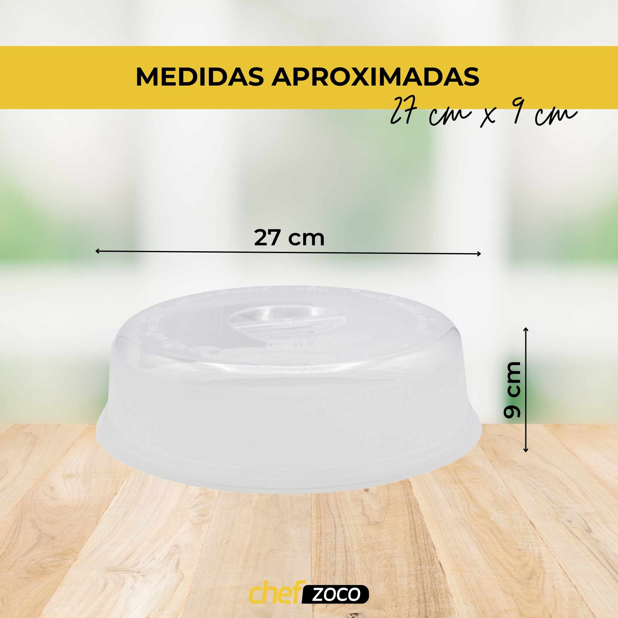Tapa Microondas grande con salida de vapor 27 cm Transparente - imagen 4