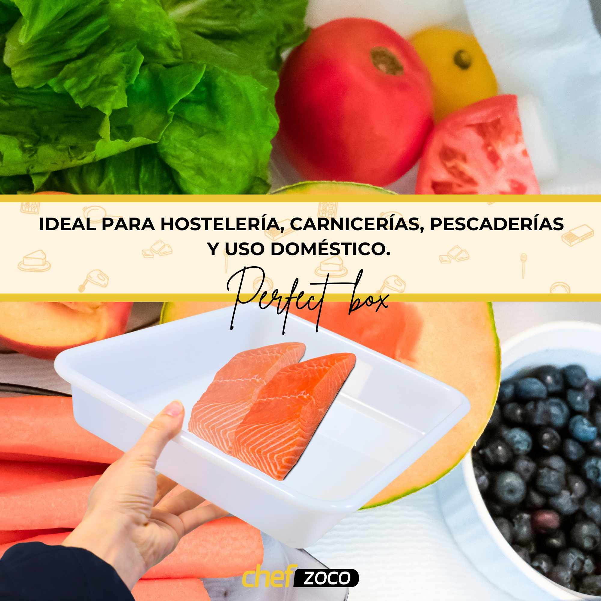 Bandeja plastico hostelería apto para frigorífico nevera 35 x 27.5 x 6 cm blanca - imagen 5