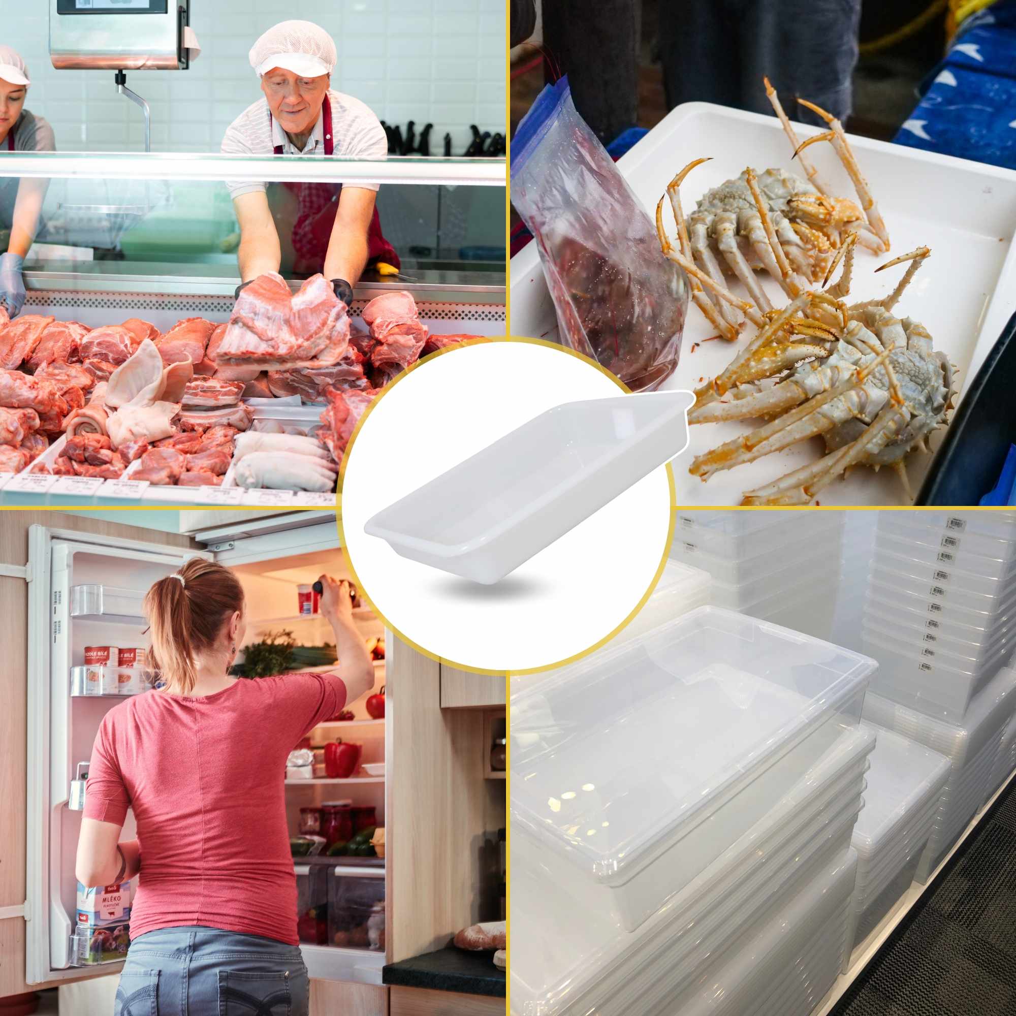 Bandeja plastico hostelería apto para frigorífico nevera 35 x 27.5 x 6 cm blanca - imagen 6