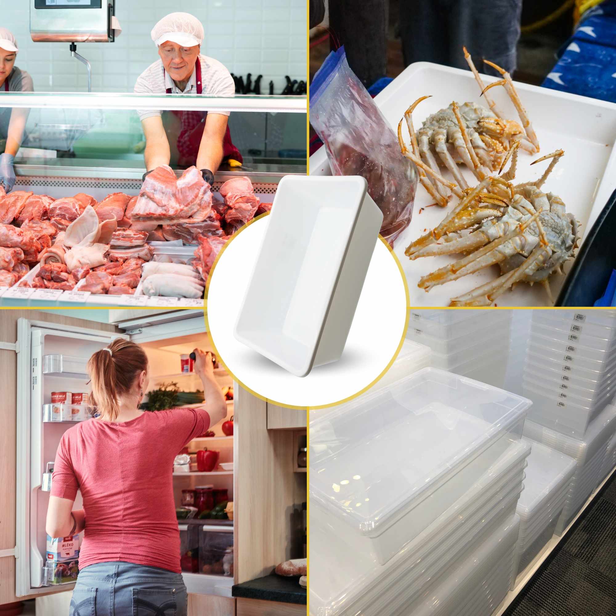 Bandeja plastico hostelería apto para frigorífico nevera 38.5 x 25 x 10 cm blanca - imagen 5