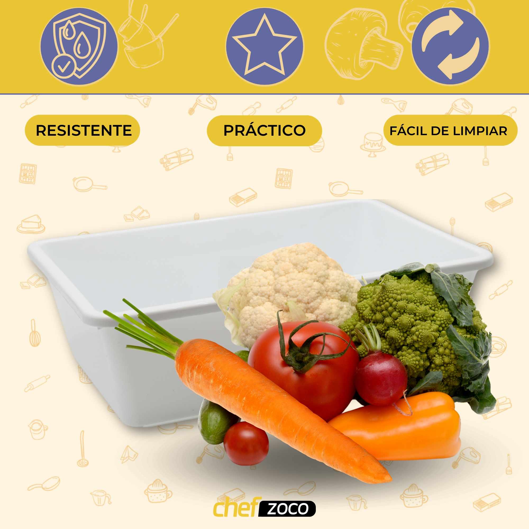Bandeja plastico hostelería apto para frigorífico nevera 38.5 x 25 x 10 cm blanca - imagen 6