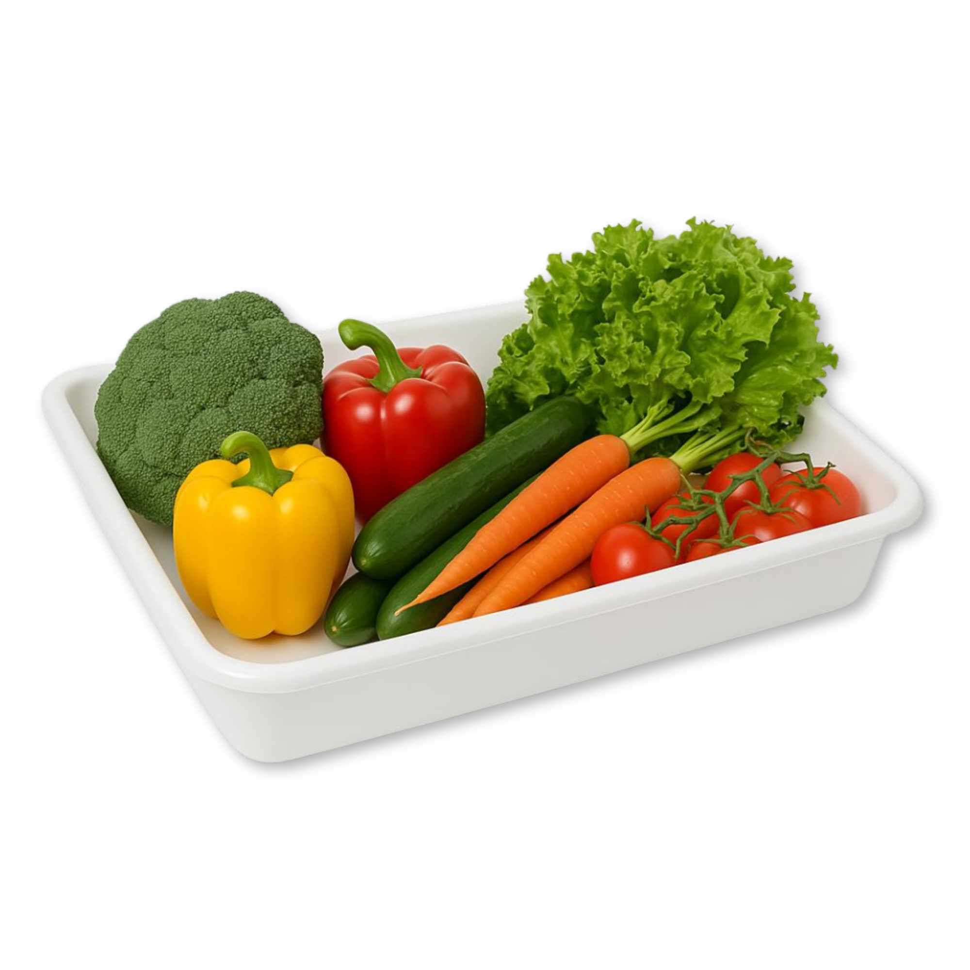 Bandeja plastico hostelería apto para frigorífico nevera 43.5 x 28 x 7.5 cm blanca