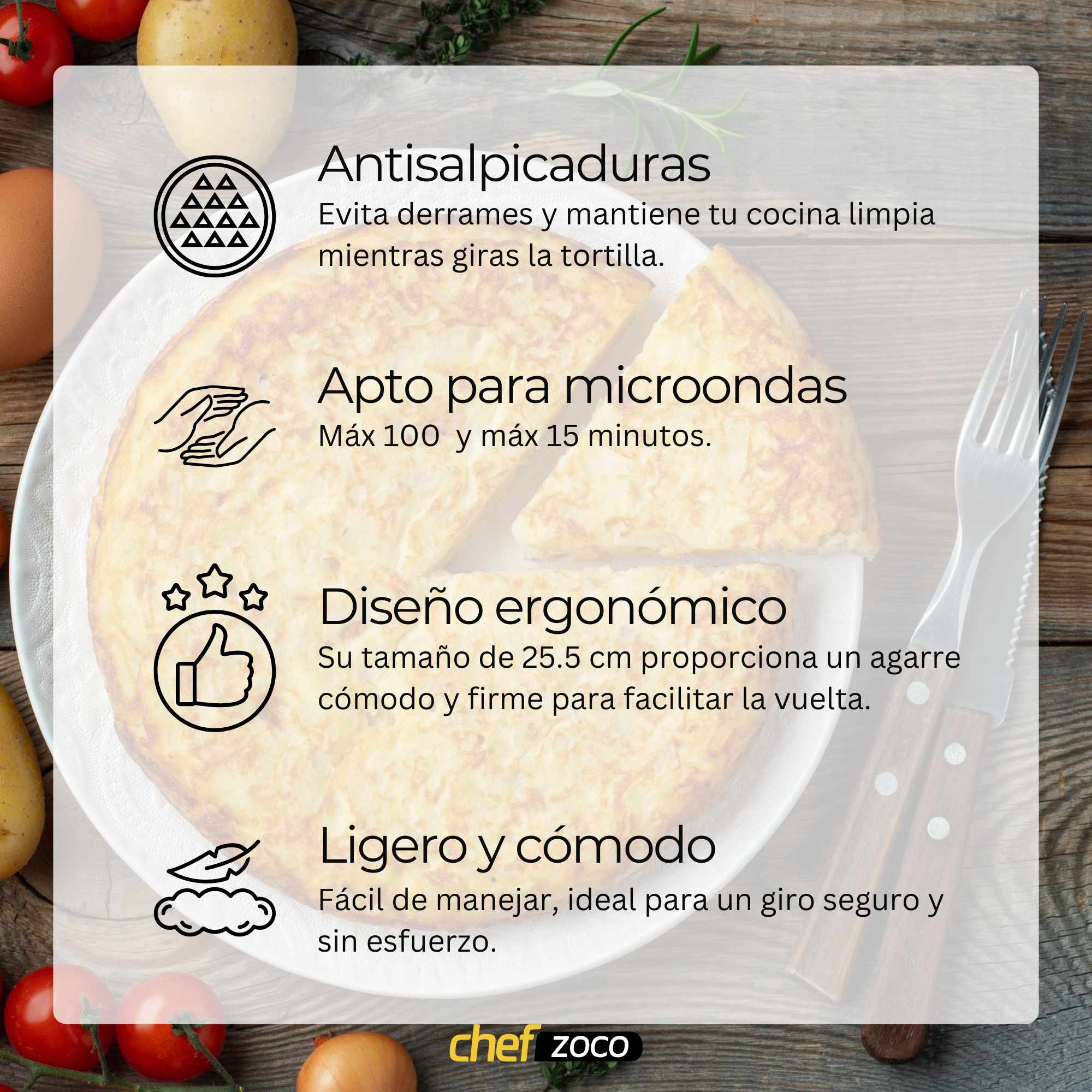 Tapa voltea Tortillas de plástico 25.5 cm - imagen 5