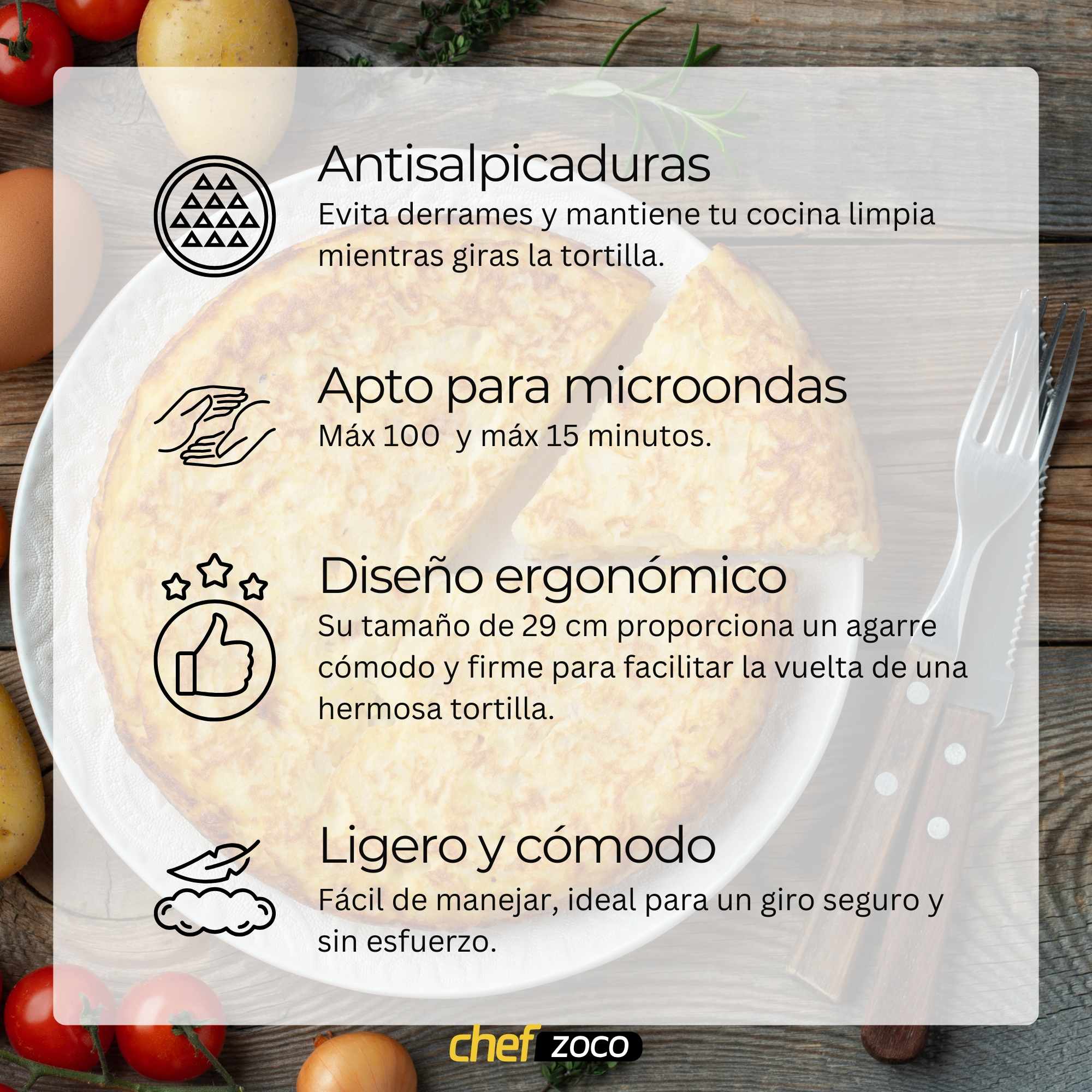 Tapa voltea Tortillas de plástico 29 cm - imagen 4