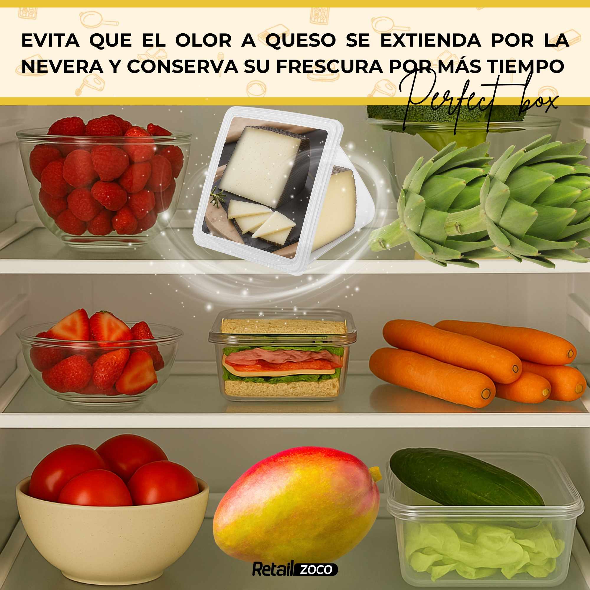 Guarda queso de plastico quesera Transparente - imagen 5