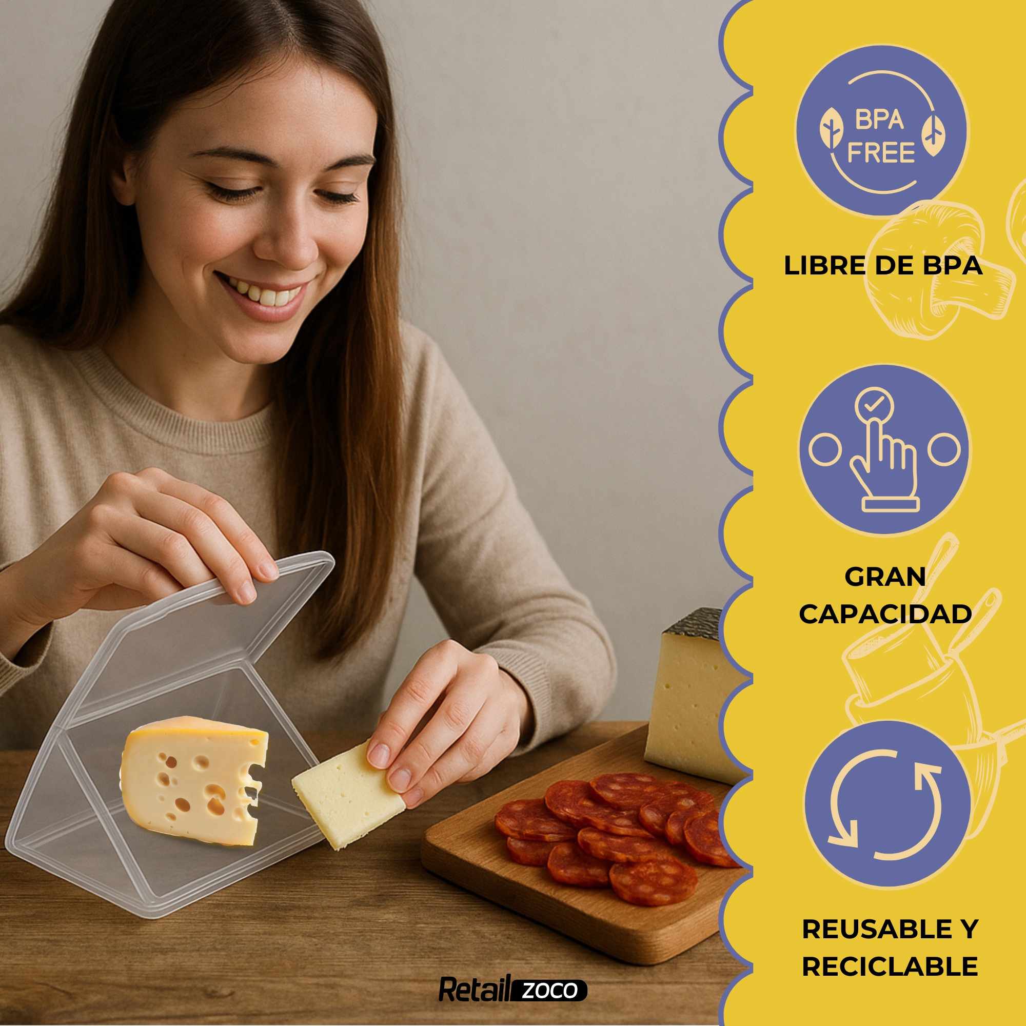 Guarda queso de plastico quesera Transparente - imagen 4