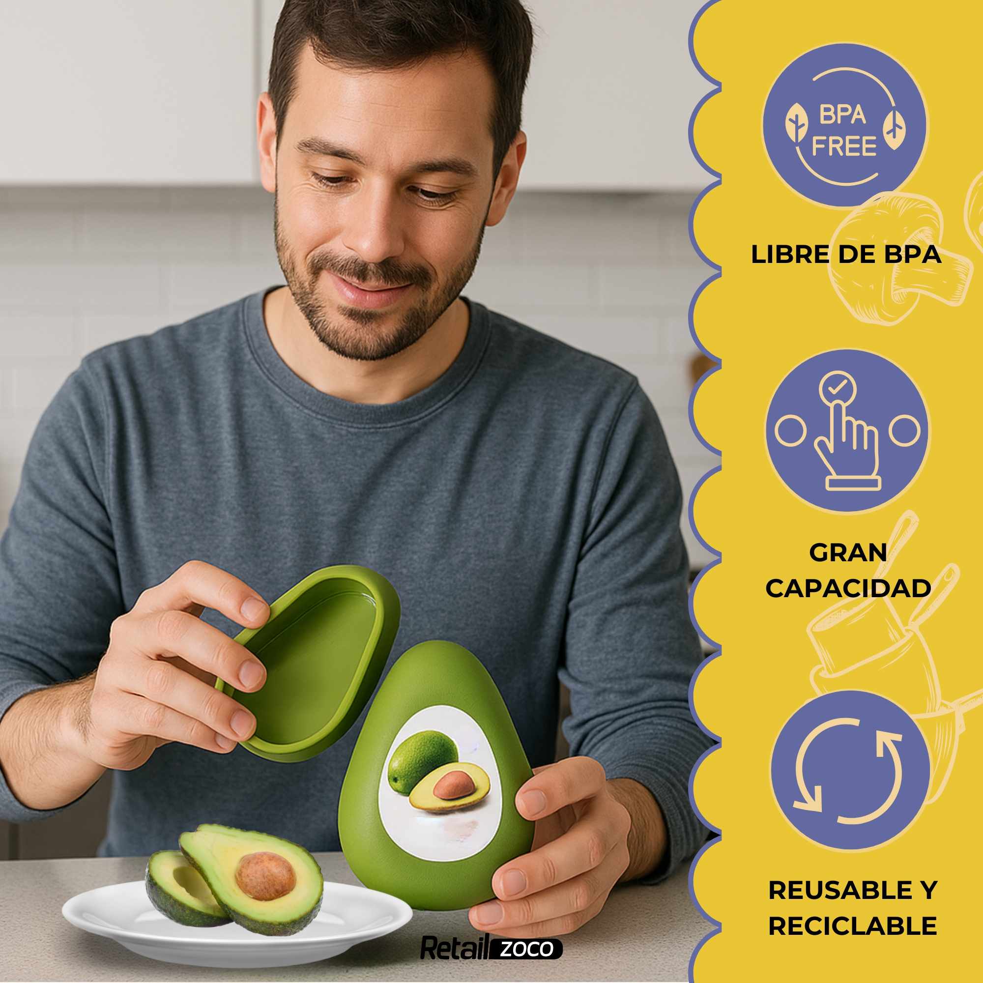 Guarda aguacate de plastico Verde - imagen 4