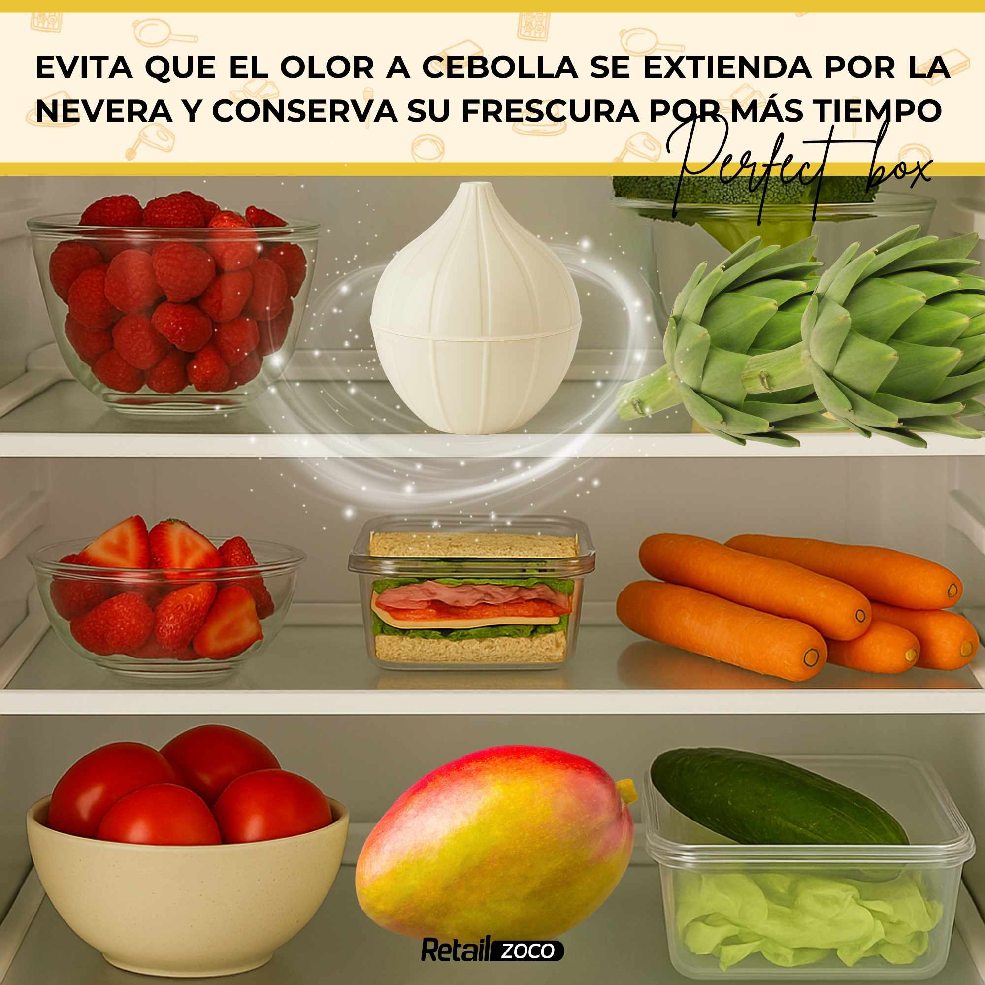 Guarda Cebollas de Plastico Beige - imagen 4