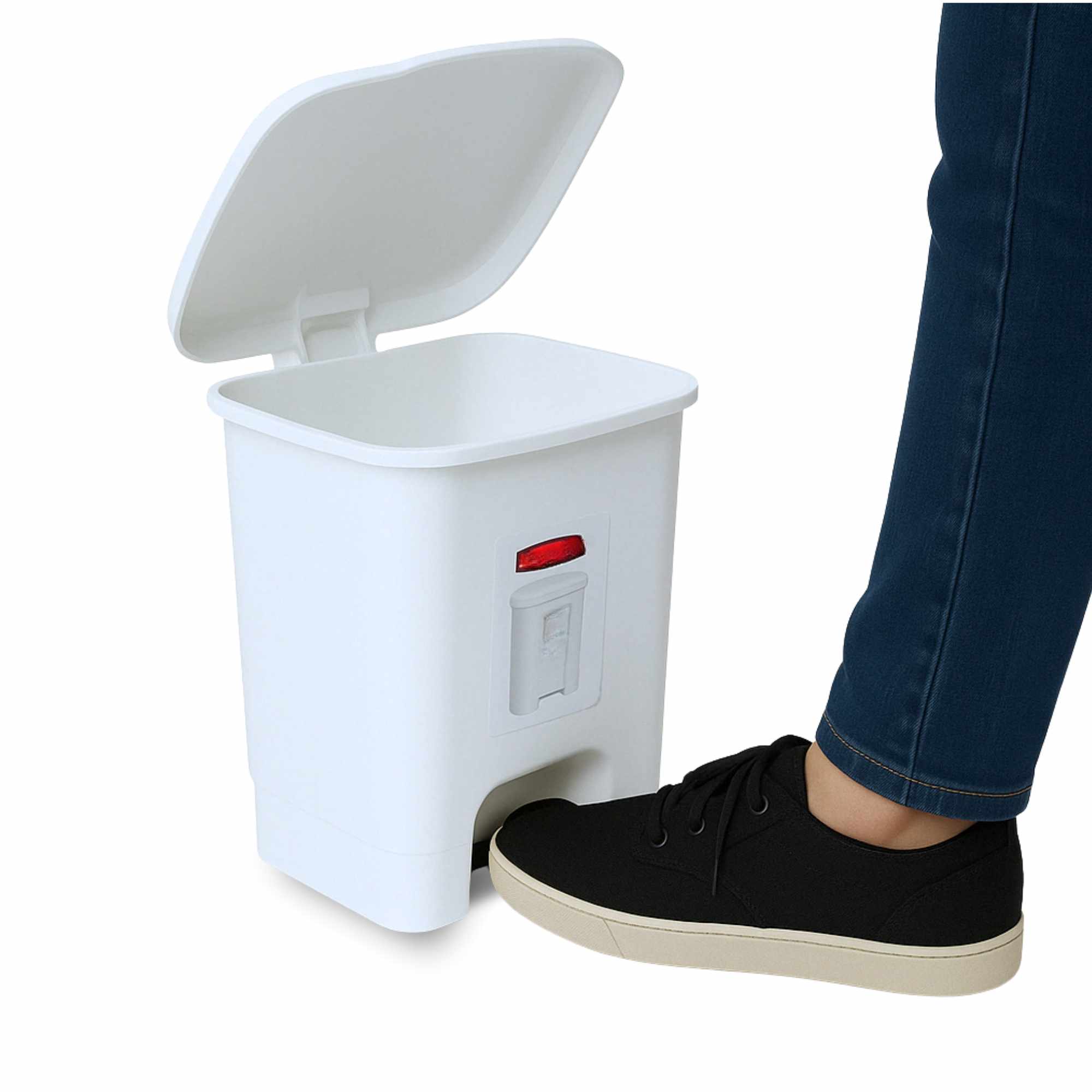 Cubo basura plastico apertura pedal 7.5 Litros Blanco - imagen 1